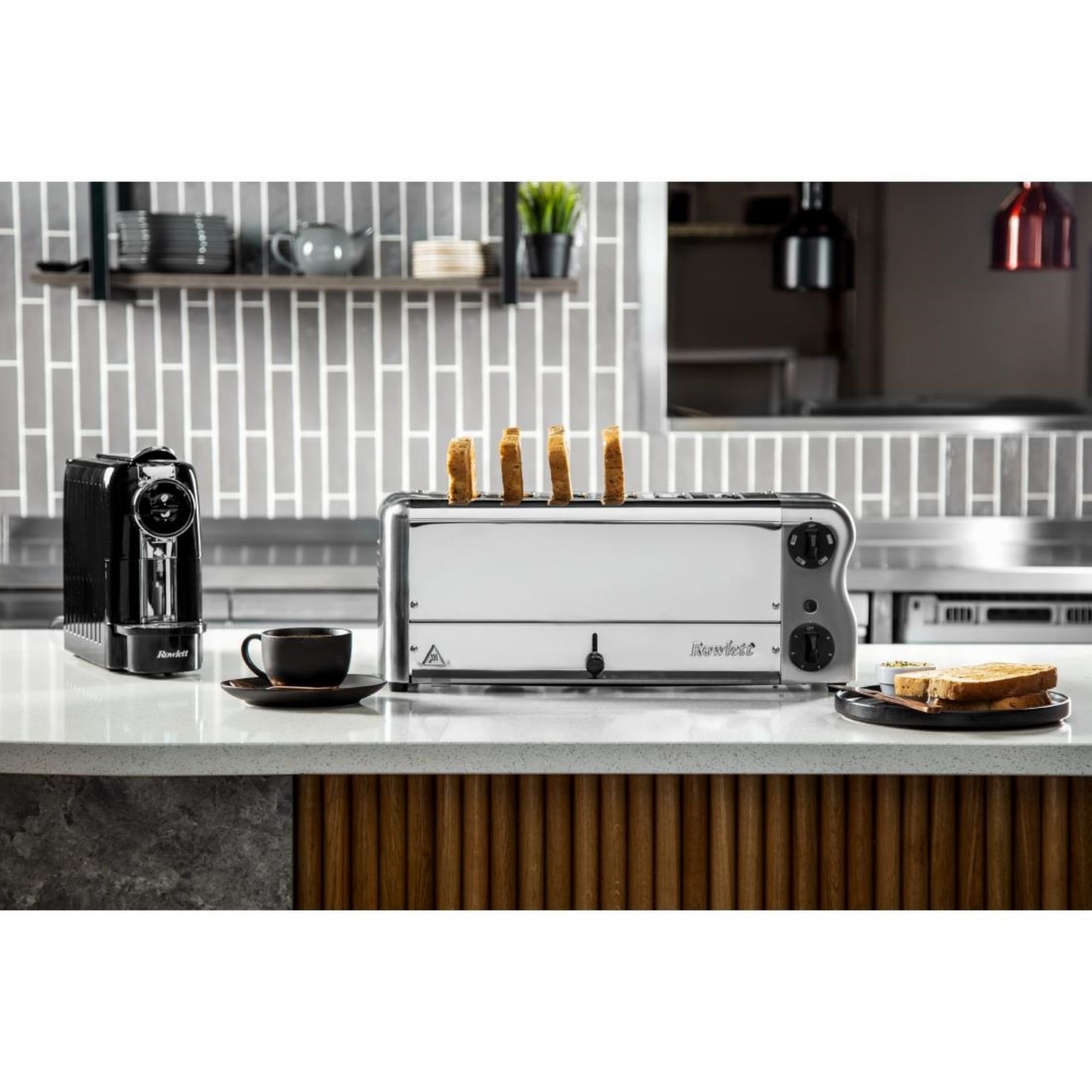 Picture of Rowlett Esprit 6 Slot Toaster Chrome w/2x Additional Elements & Sandwich Cage