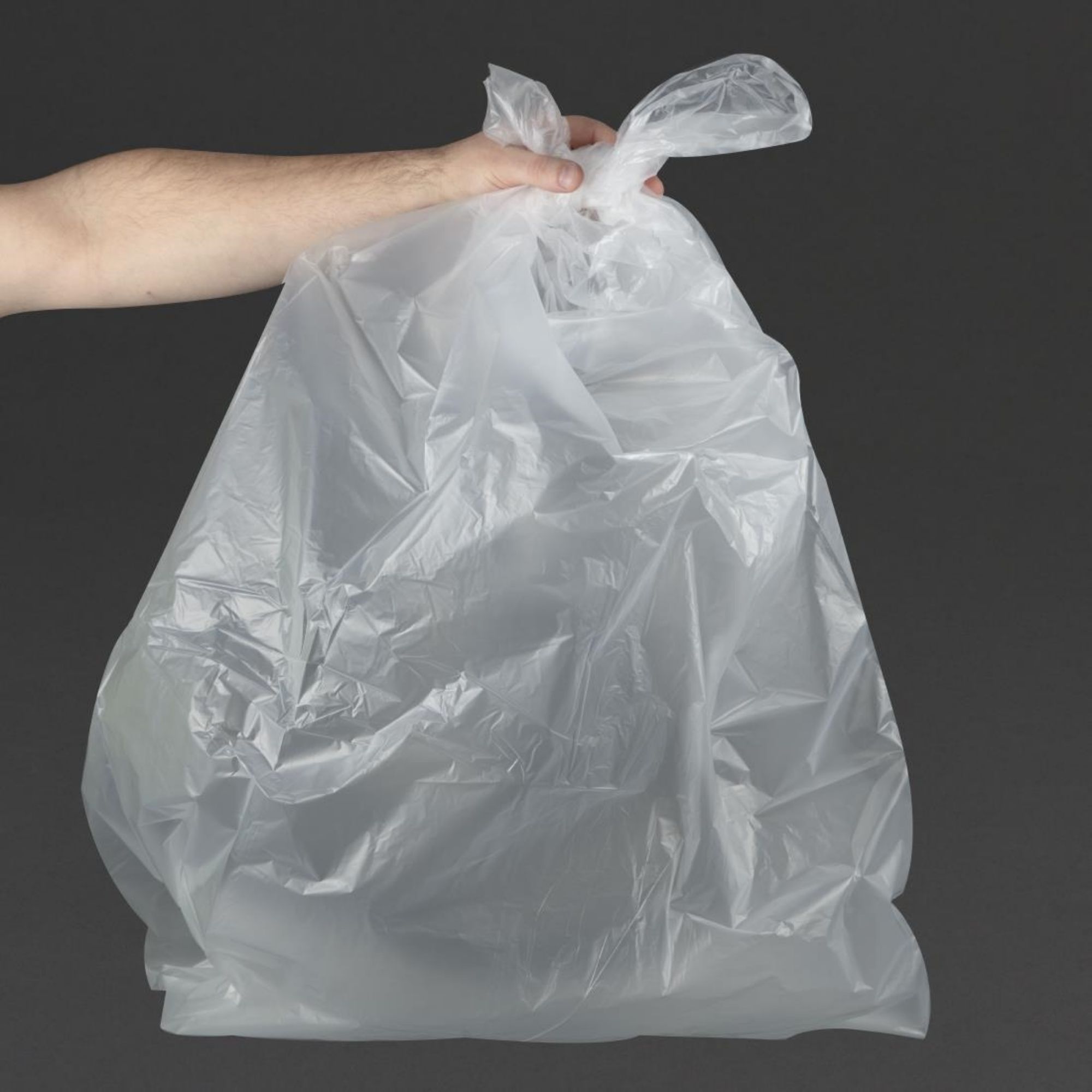 Picture of Jantex Heavy Duty Recycled Clear Bin Bags 120Ltr (100 Pack)