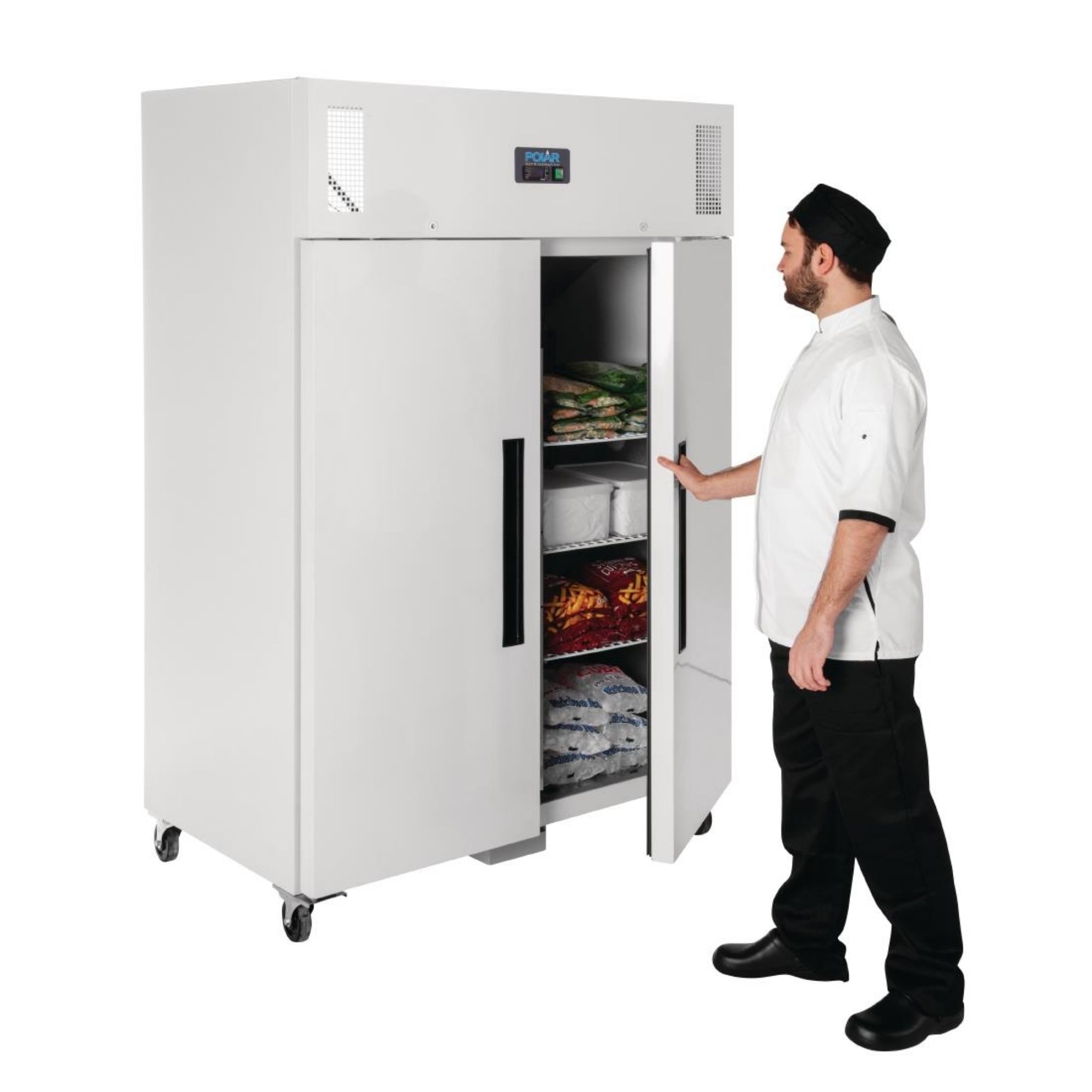 Picture of Polar G-Series Upright Double Door Freezer 1200Ltr White