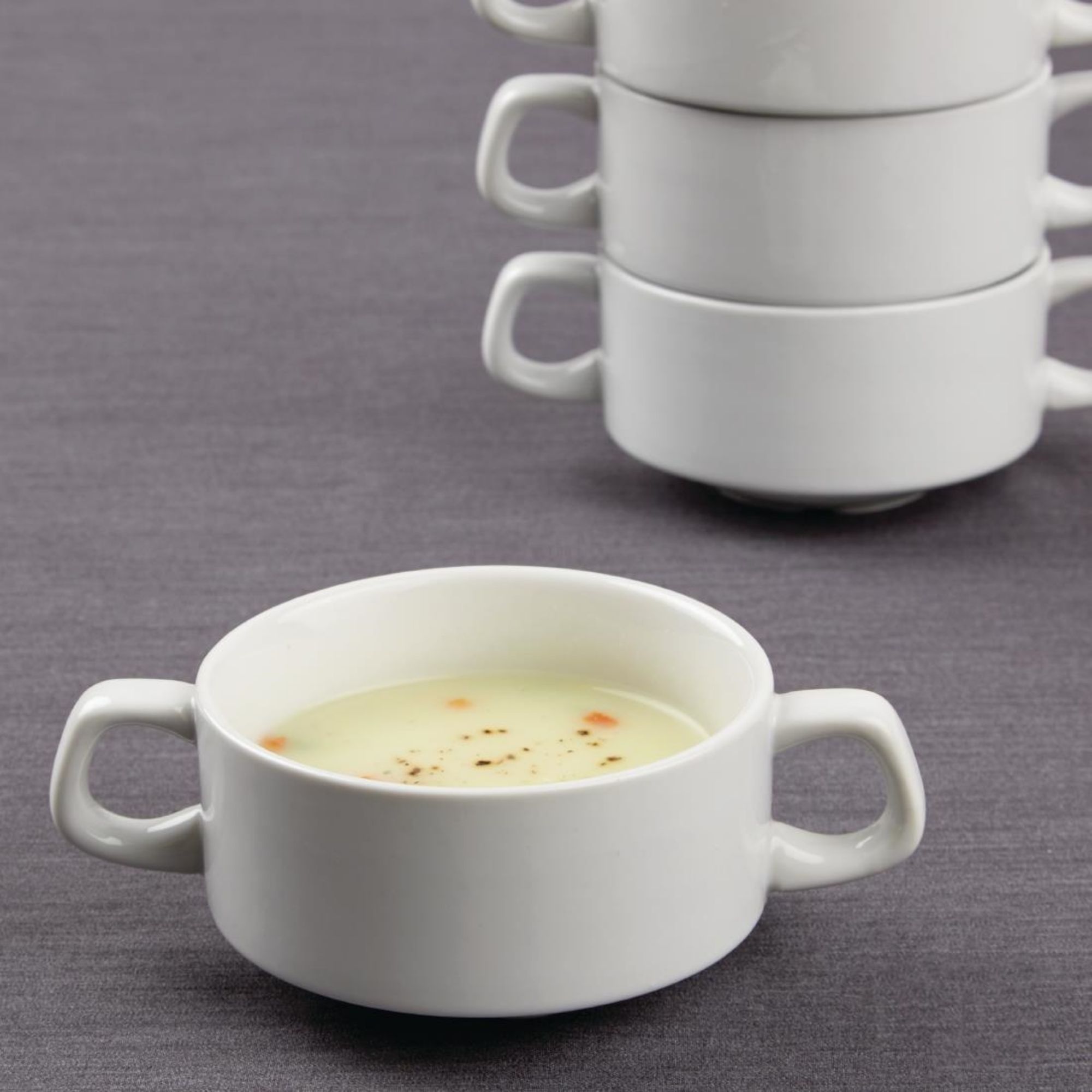 Picture of Olympia Athena Stacking Soup Bowls 160mm 290ml (Pack of 12)