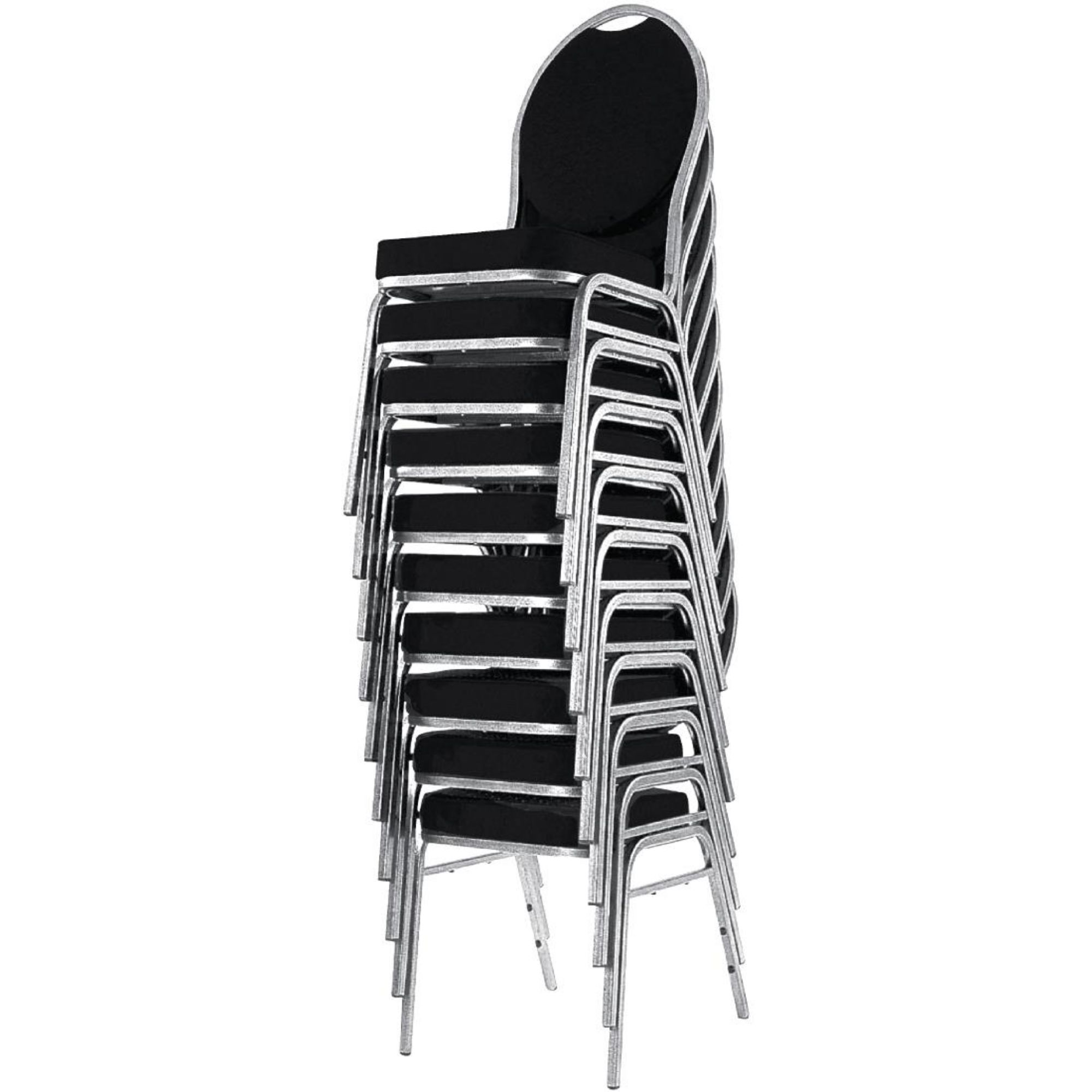Picture of Bolero Oval Back Banquet Chairs Grey & Black (Pack of 4)