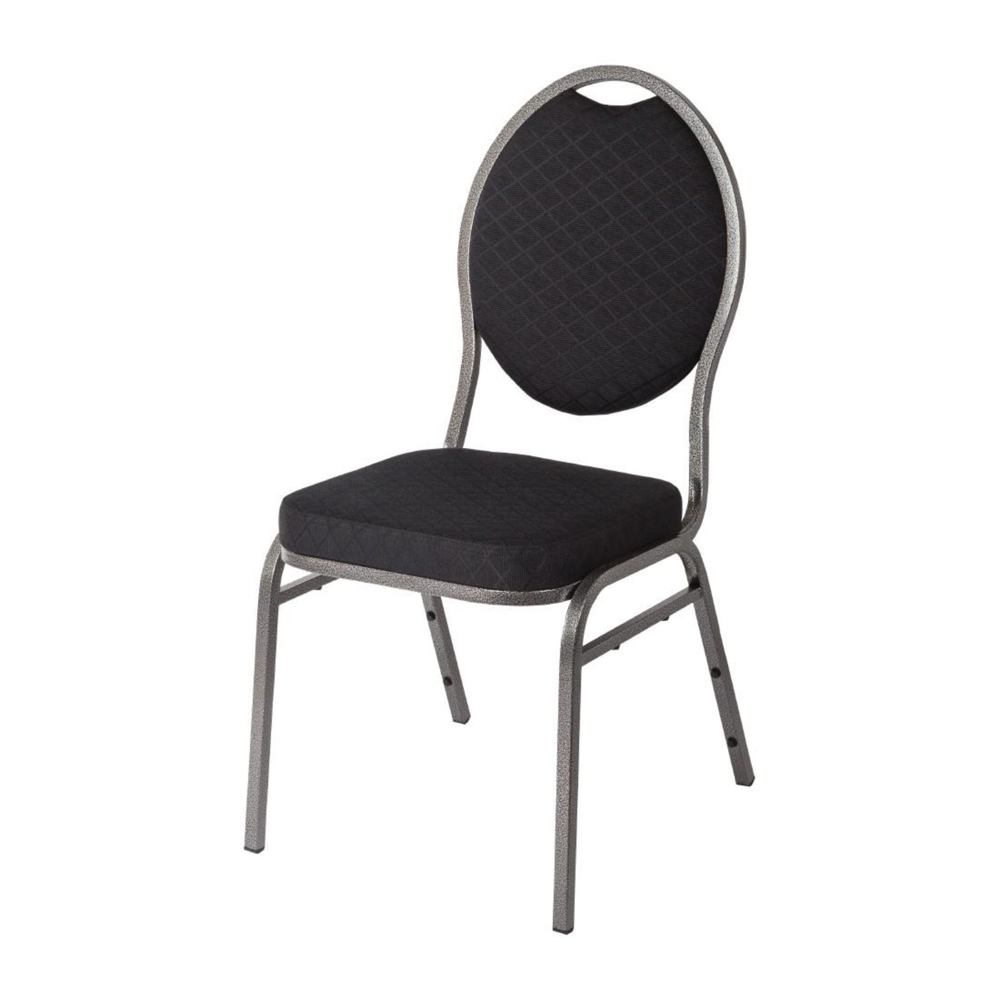 Picture of Bolero Oval Back Banquet Chairs Grey & Black (Pack of 4)