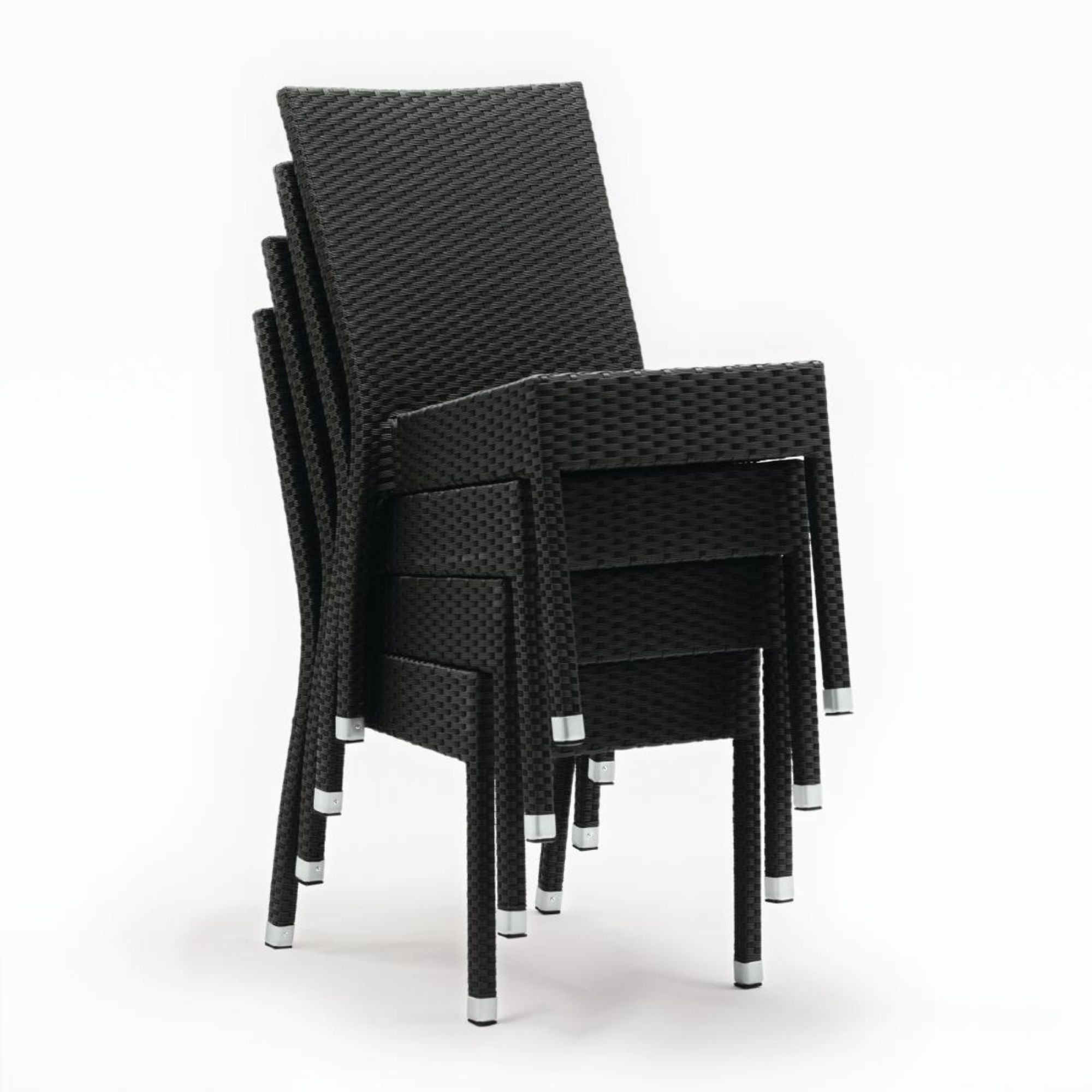 Picture of Bolero PE Wicker Side Chairs Charcoal (Pack of 4)