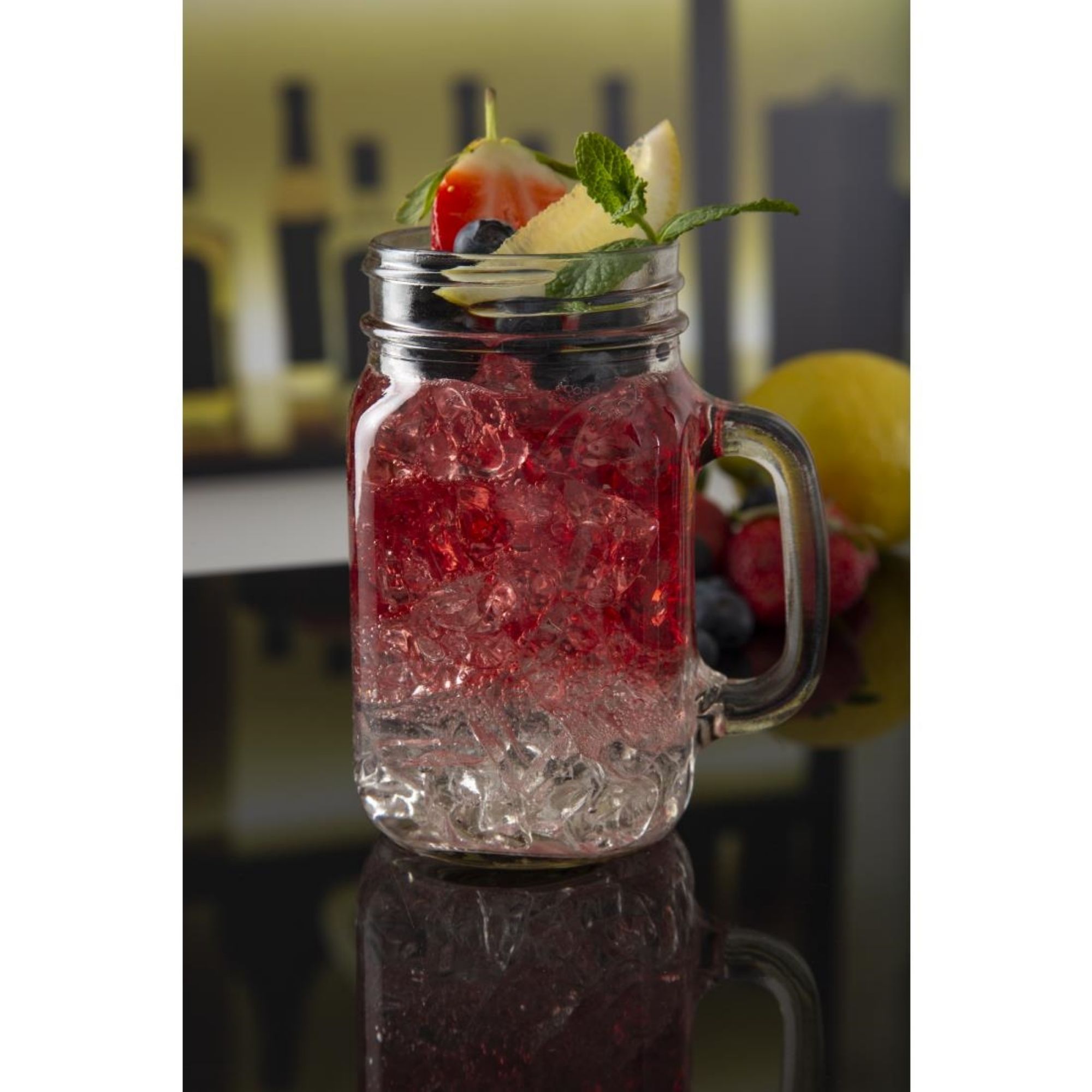 Picture of Olympia Handled Jam Jar Glasses 450ml (Pack of 12)