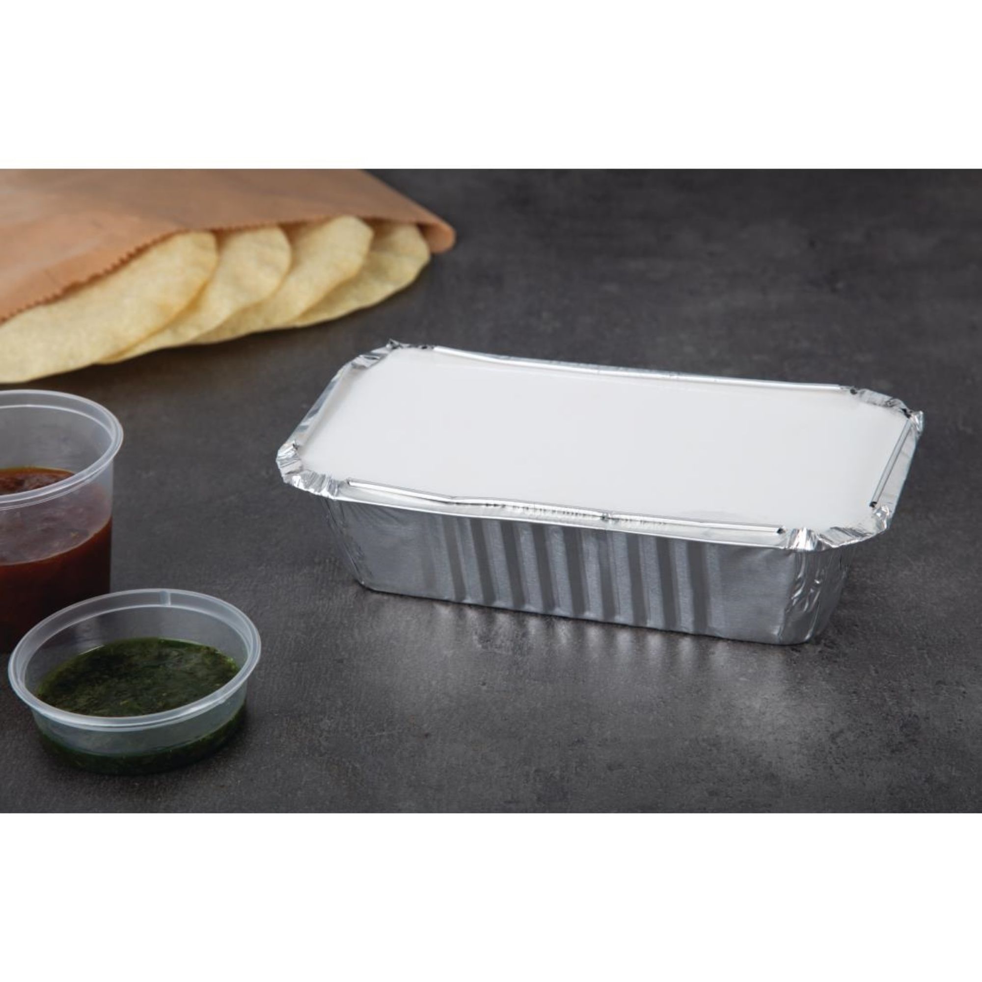 Picture of Fiesta Foil Container Waxed Lids Large (Pack of 500)