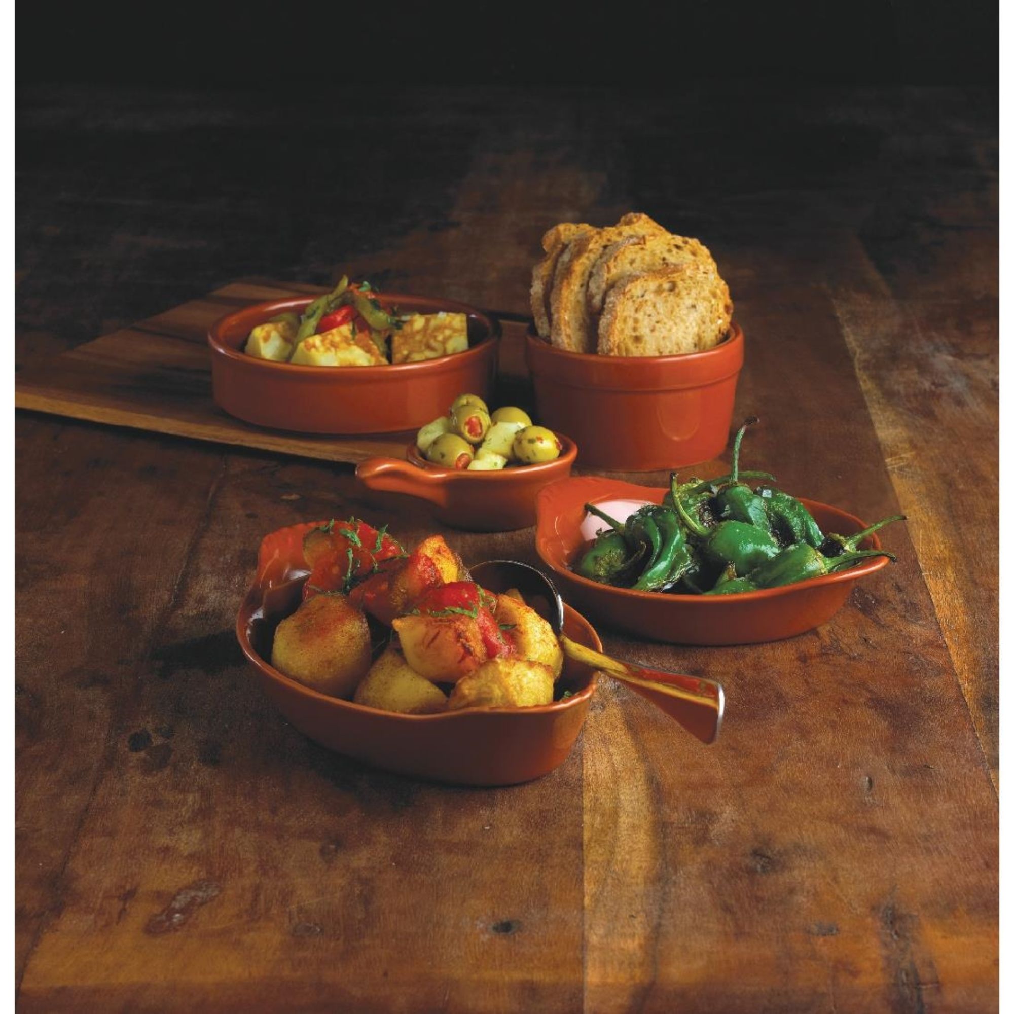 Picture of Olympia Tapas Rustic Mediterranean Large Dishes 134mm (Pack of 6)