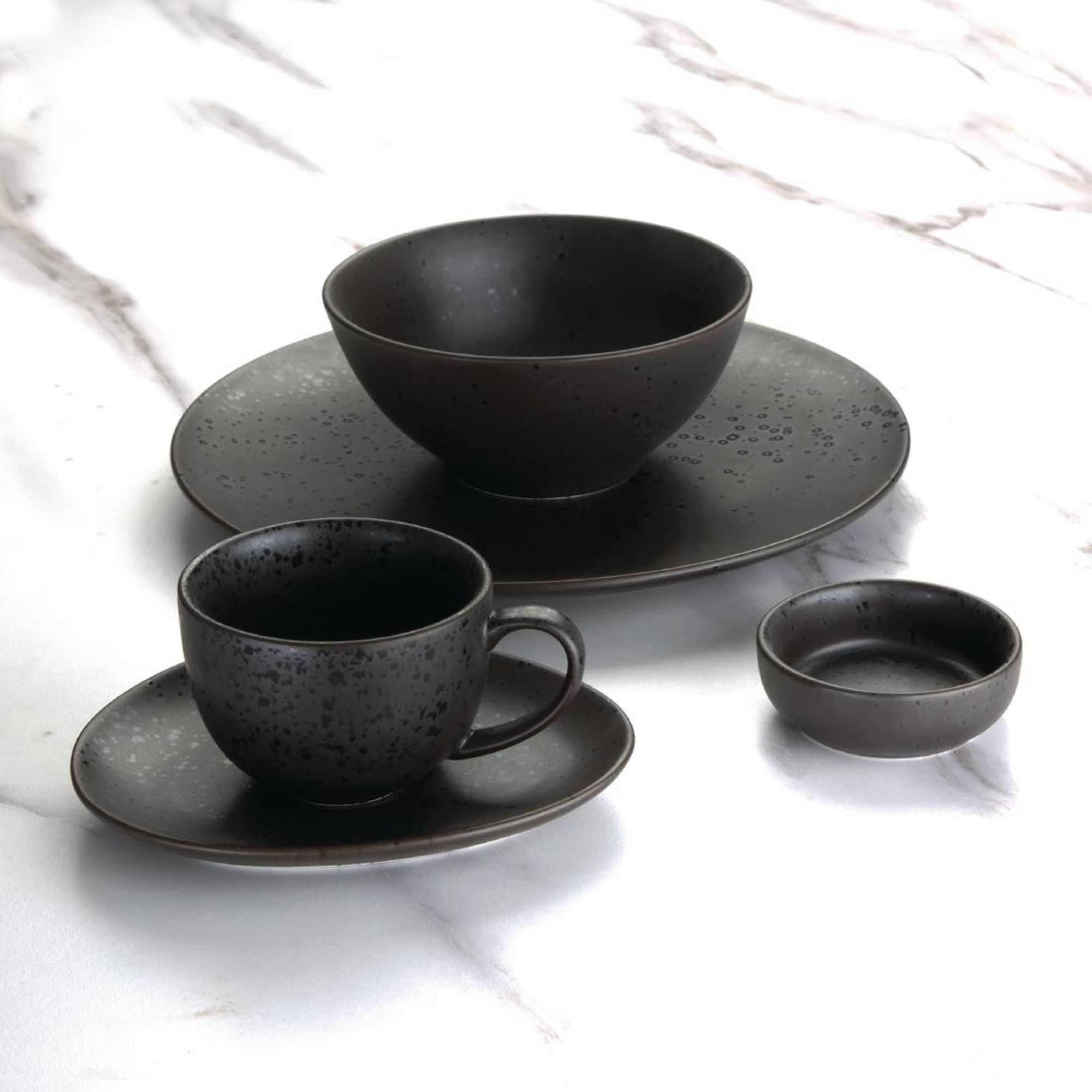 Picture of Olympia Fusion Round Black Coupe Plate 270mm (4 Pack)