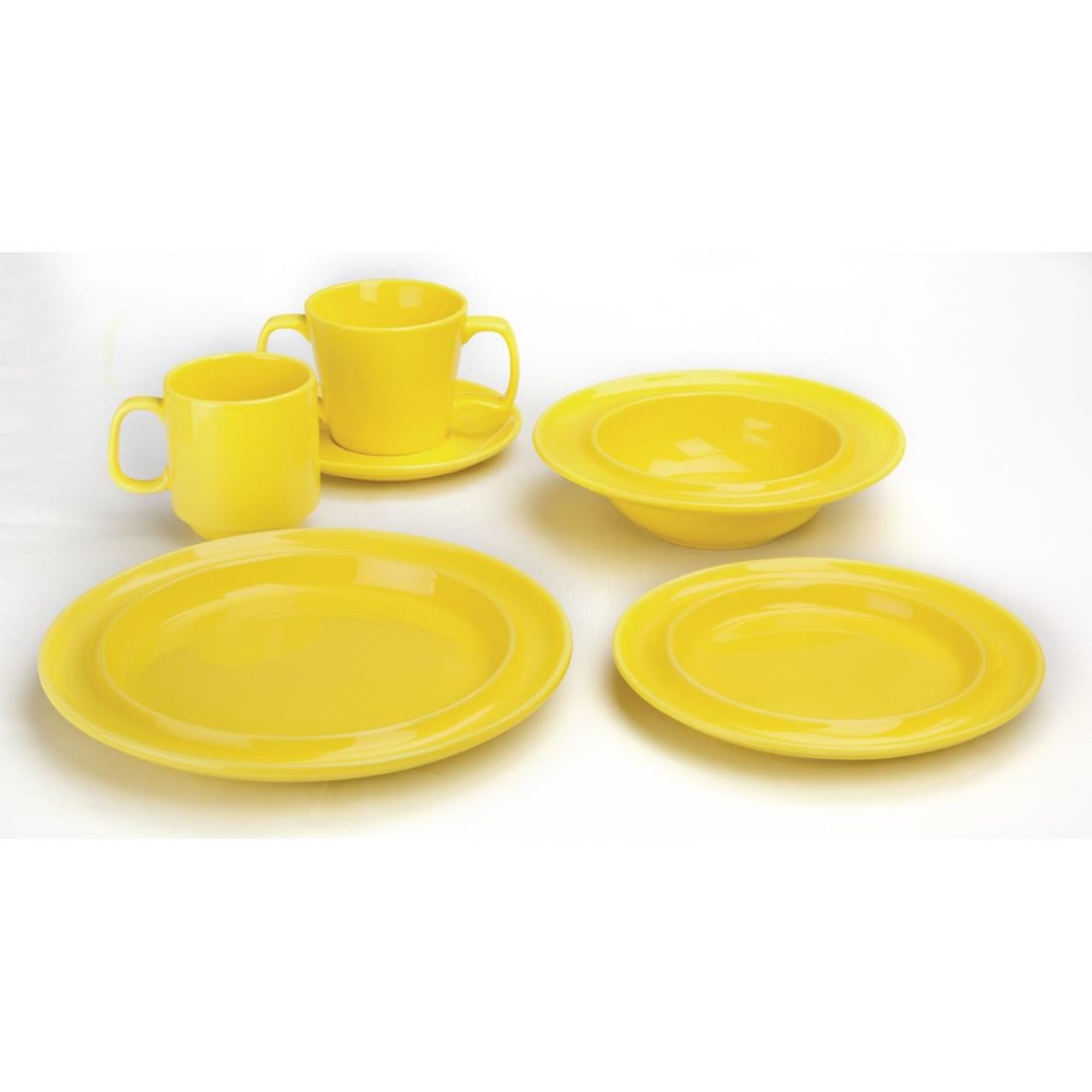 Picture of Olympia Heritage Raised Rim Bowls Yellow 205mm (Pack of 4)