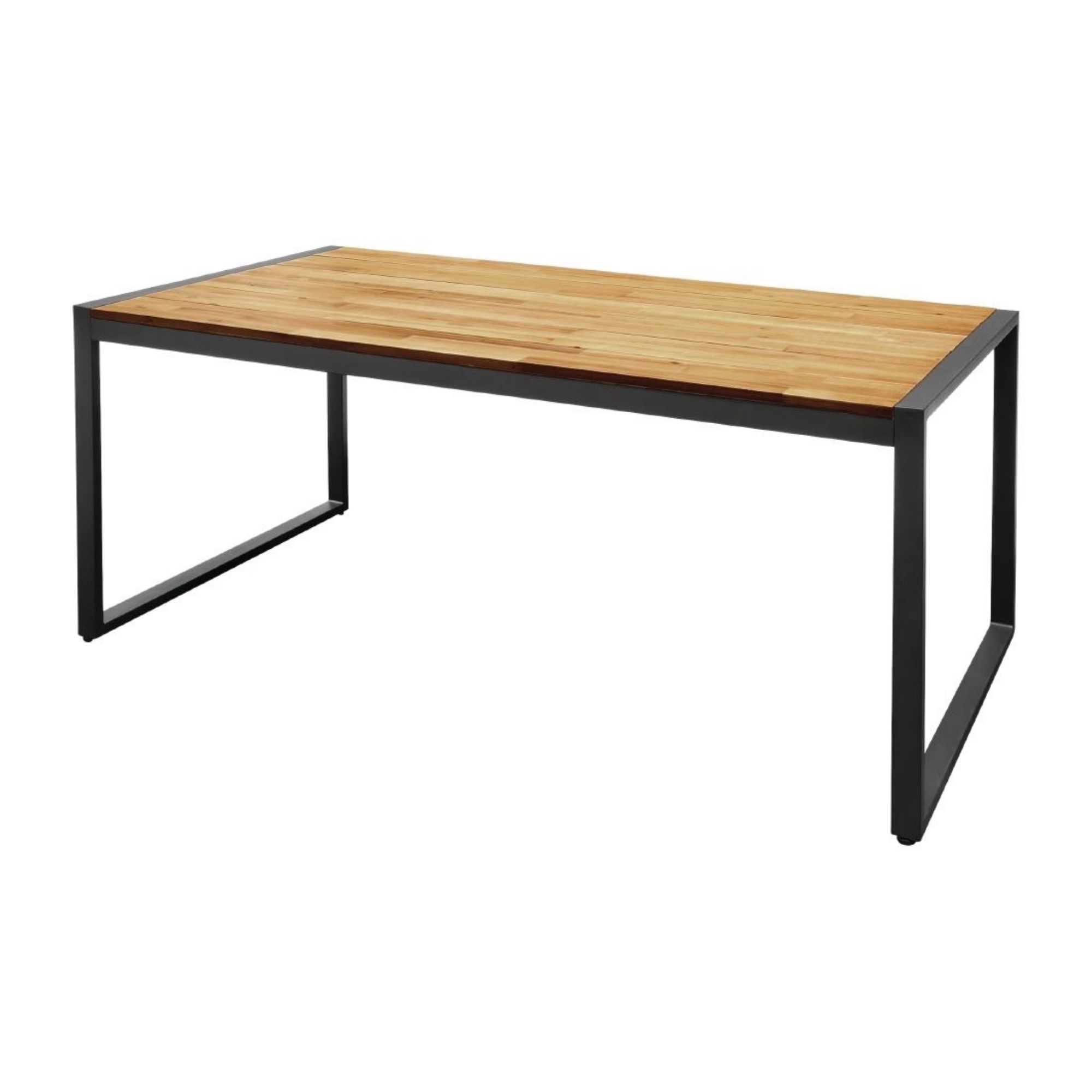 Picture of Bolero Acacia Wood and Steel Rectangular Industrial Table 1800mm