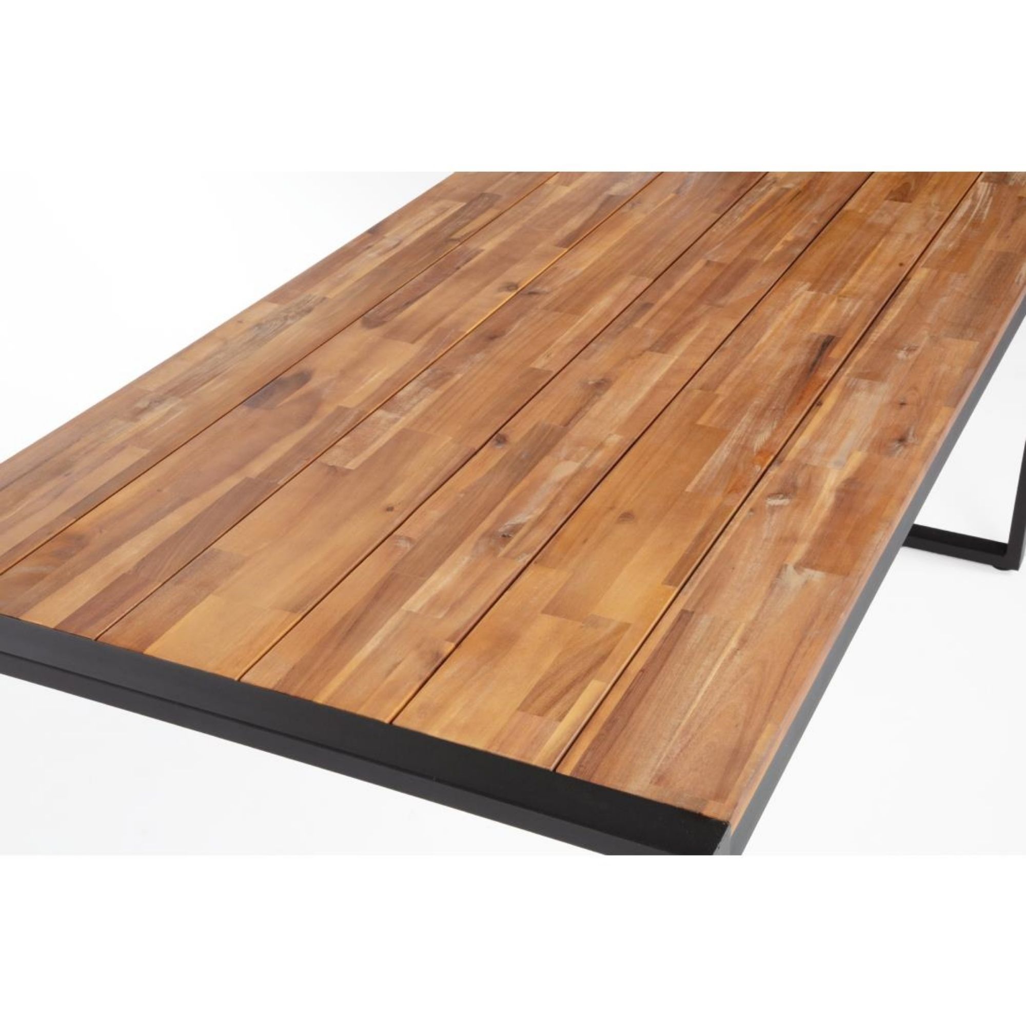 Picture of Bolero Acacia Wood and Steel Rectangular Industrial Table 1800mm