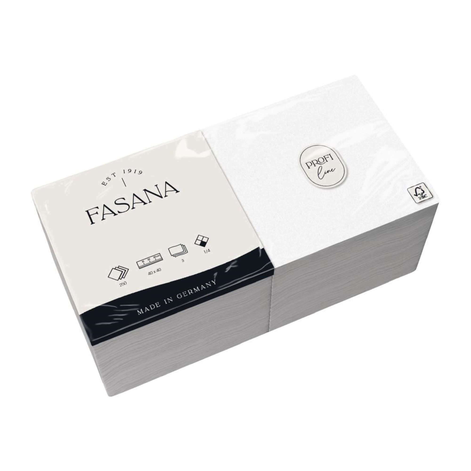 Picture of Fasana Dinner Napkin White 40x40cm 3ply 1/4 Fold (Pack of 1000)