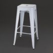 Picture of Bolero Bistro Galvanised Steel High Stools White (Pack of 4) - DM763