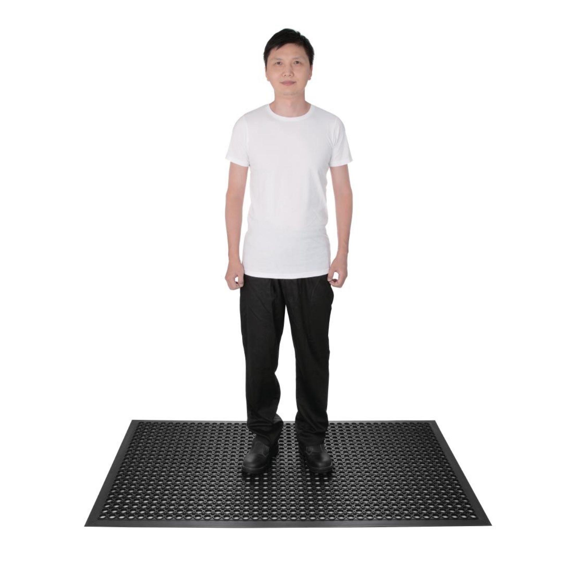 Picture of Jantex Rubber Anti Fatigue Anti Slip Floor Safety Mat Black 1500 x 900mm