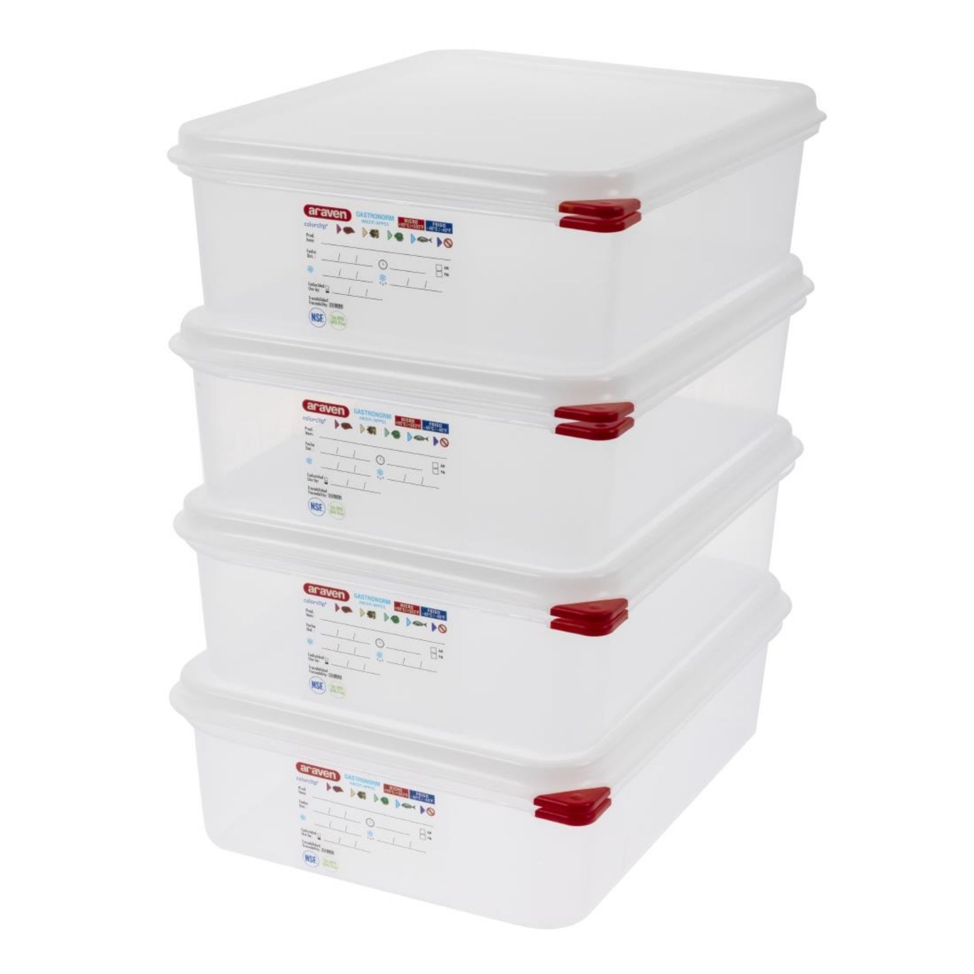 Picture of Araven Polypropylene 1/2 Gastronorm Food Container 6.5Ltr (Pack of 4)