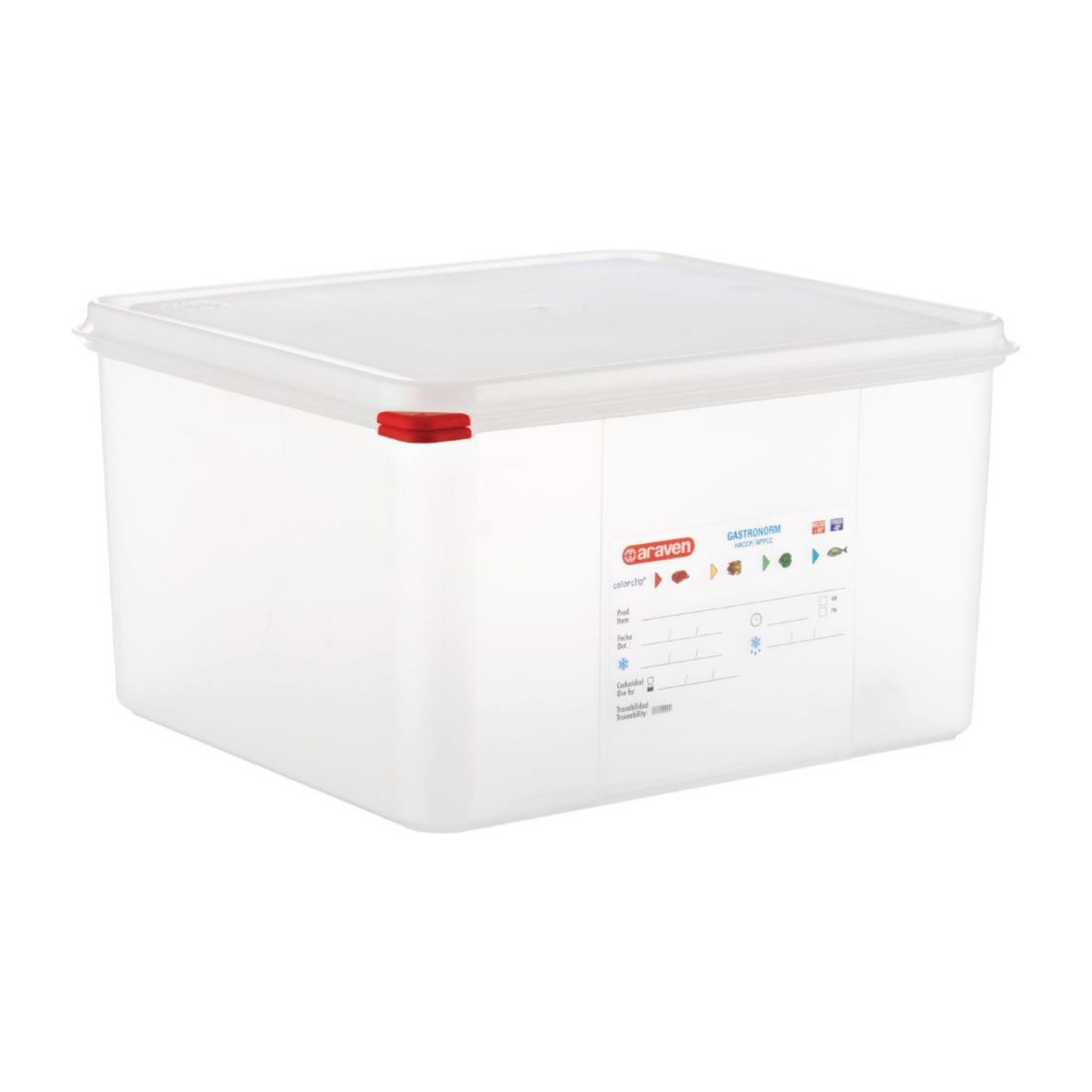 Picture of Araven Polypropylene 2/3 Gastronorm Food Storage Container 19Ltr (Pack of 4) - DL983