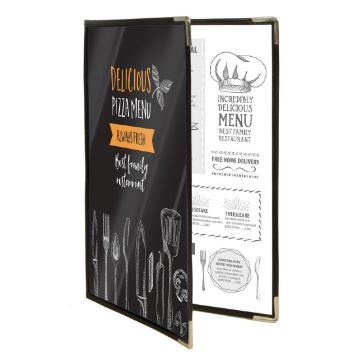 Picture of Securit Crystal Double Sided Menu Cover A4 Double (Pack of 3)