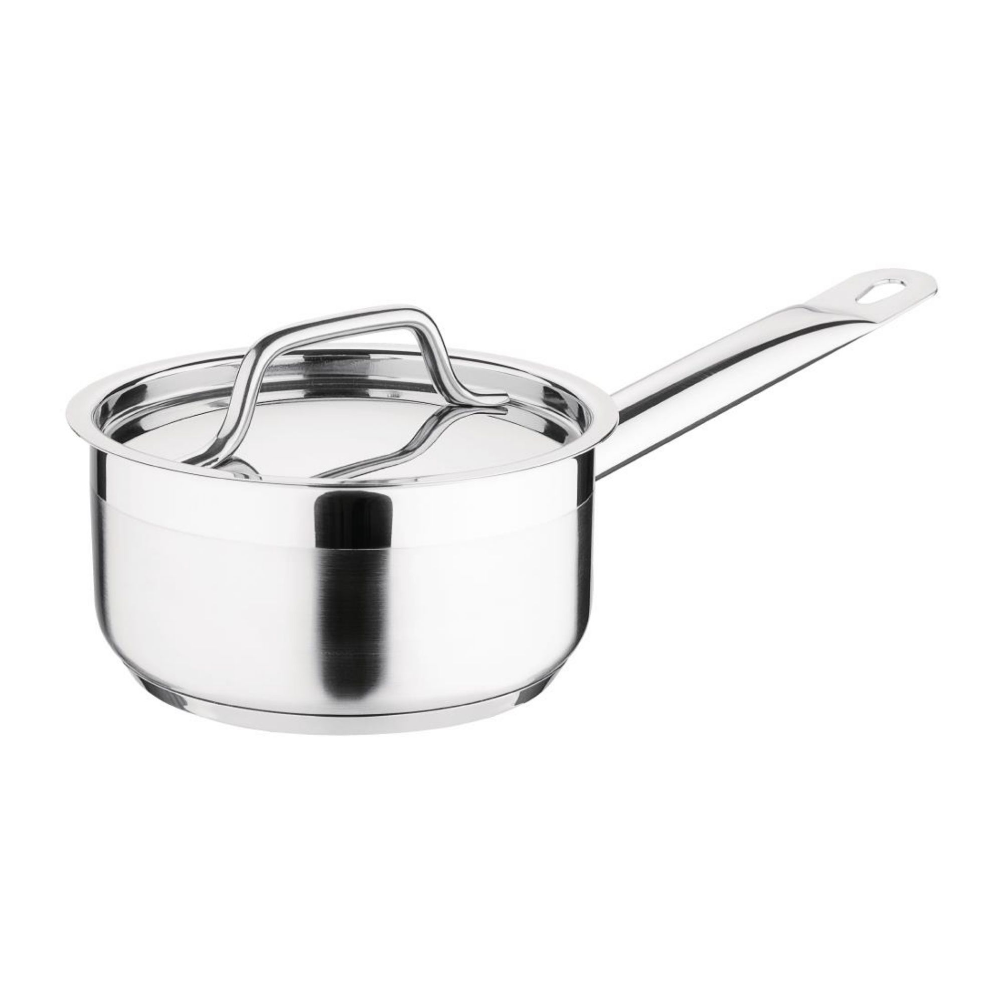 Picture of Nisbets Essentials Stainless Steel Saucepan With Lid 14cm - DF669