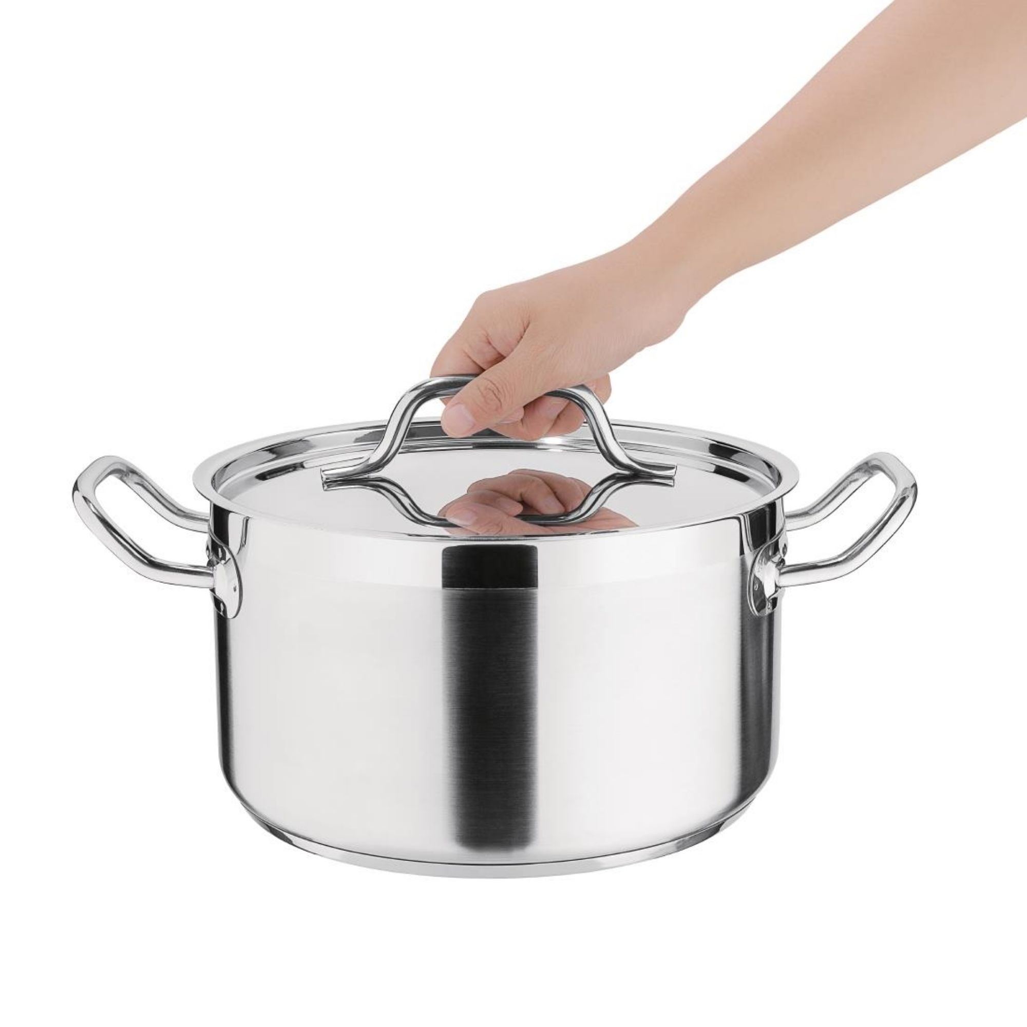 Picture of Nisbets Essentials Stainless Steel Stew Pot With Lid 24cm