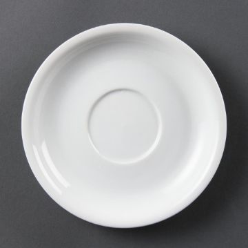 Picture of Olympia Whiteware Cappuccino Saucers 160mm (Pack of 12)
