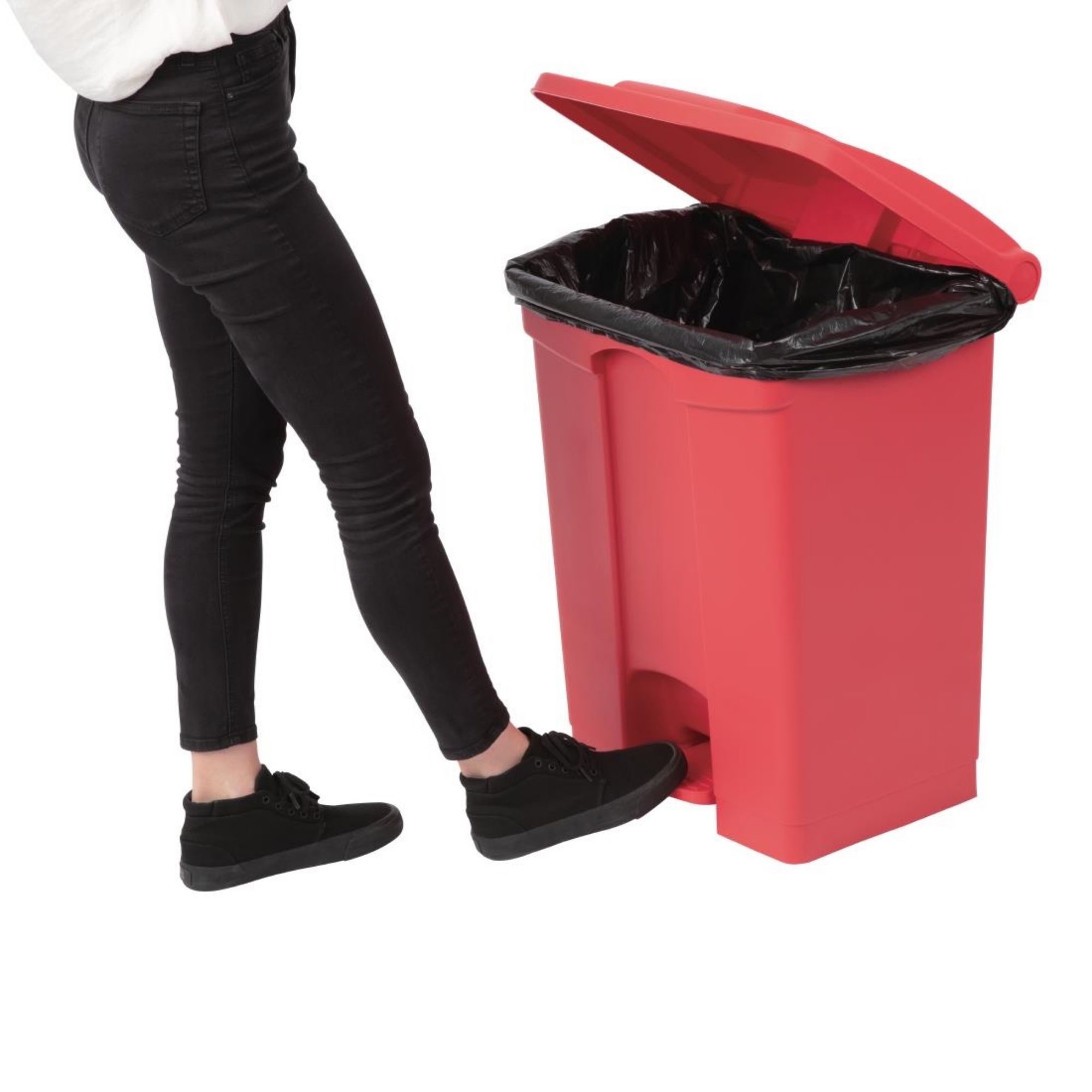 Picture of Jantex Pedal Bin Red 65Ltr