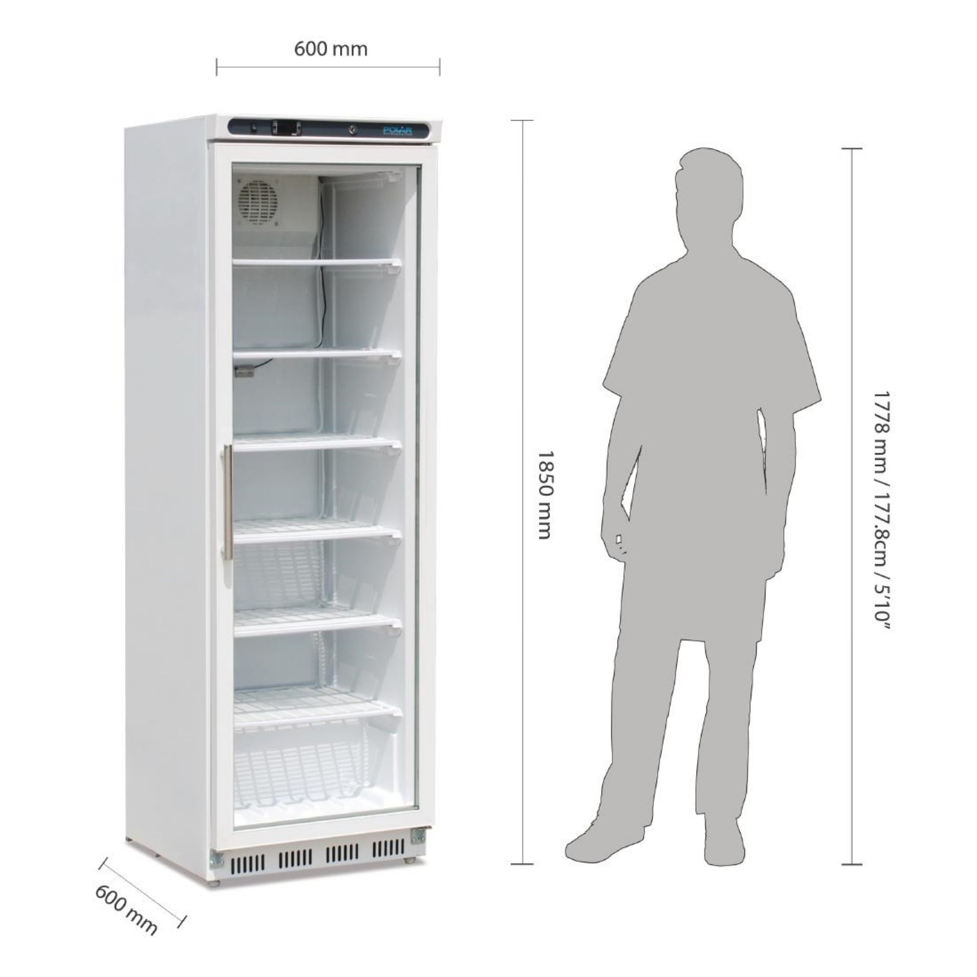 Picture of Polar C-Series Glass Door Display Freezer 365Ltr White