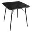 Picture of Bolero Square Slatted Steel Table Black 700mm - CS731