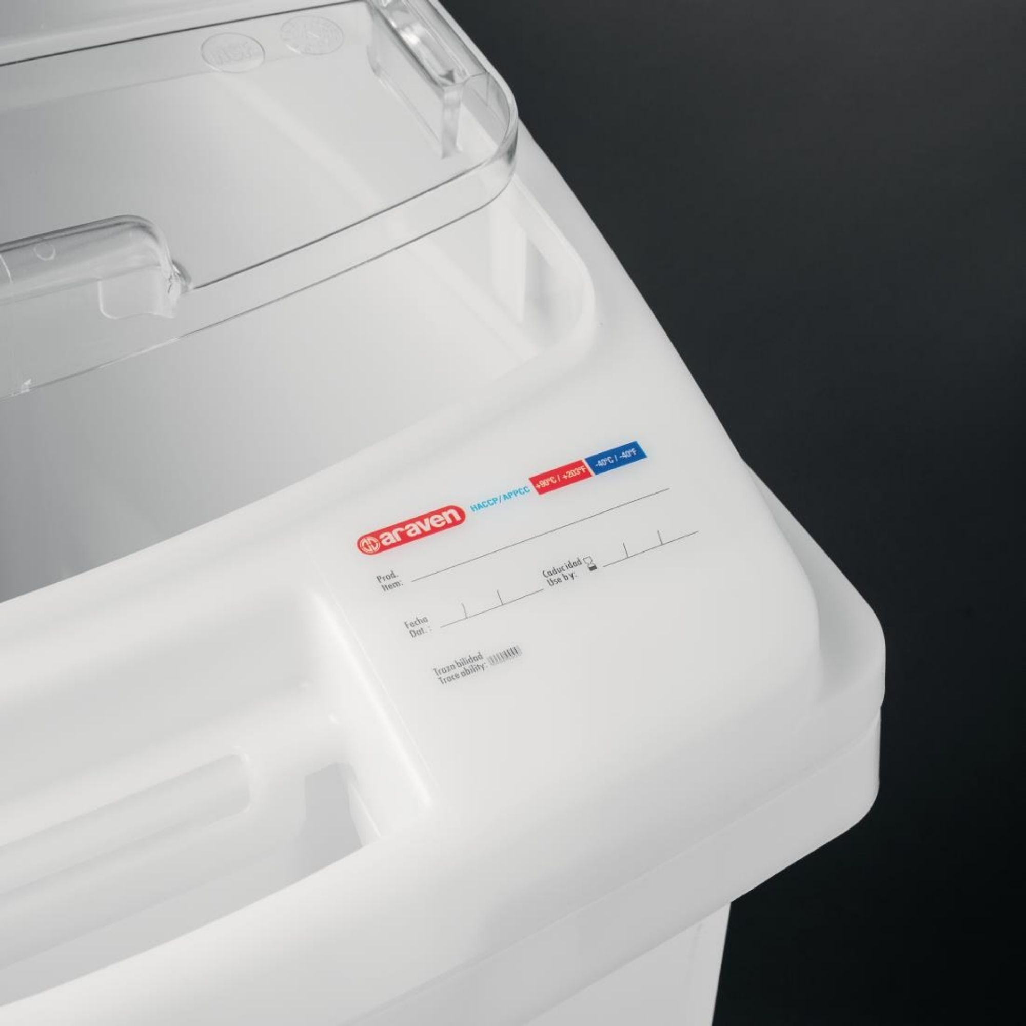 Picture of Araven Transparent Mobile Ingredient Bin 80Ltr