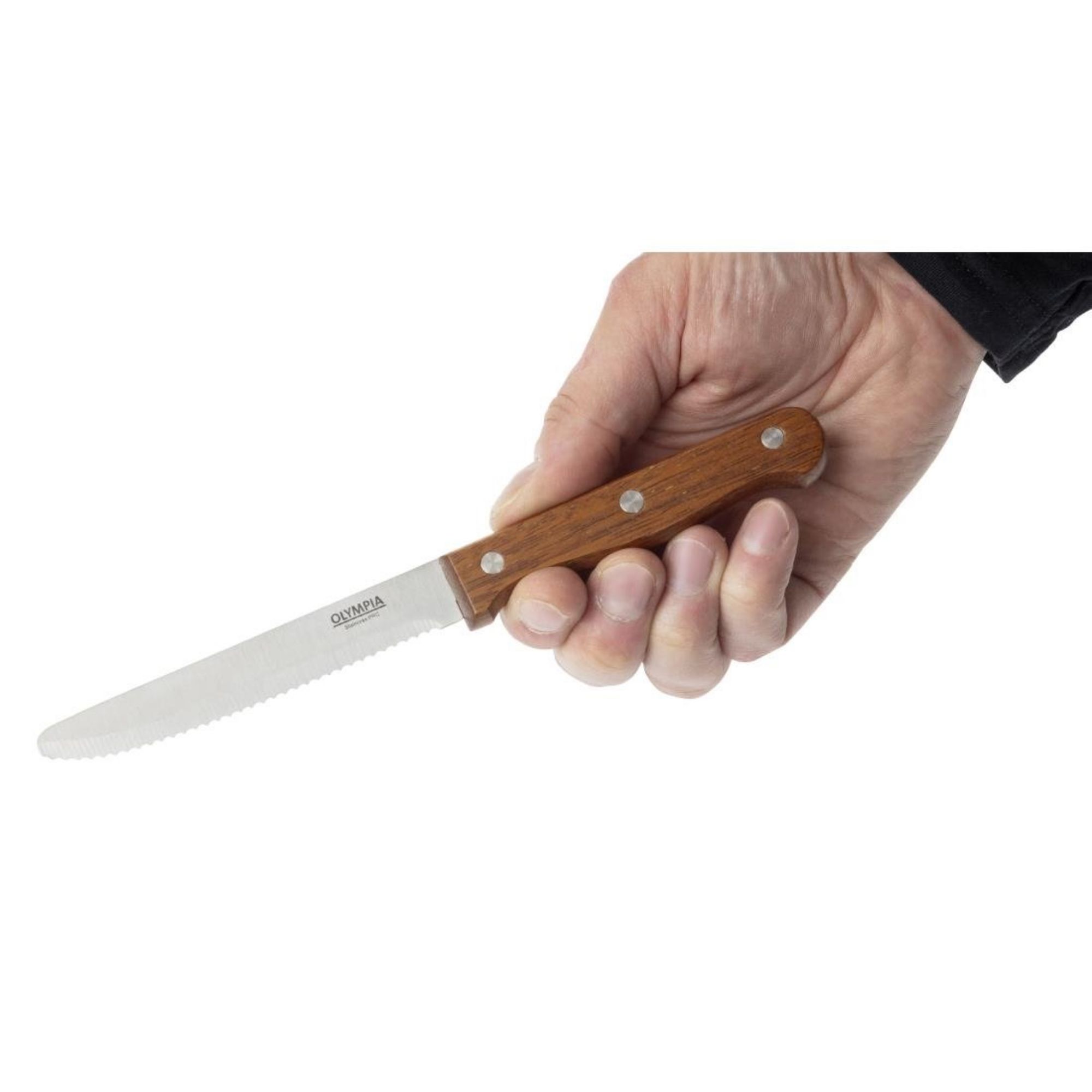 Picture of Olympia Rounded Steak Knives Wood (12 pack)