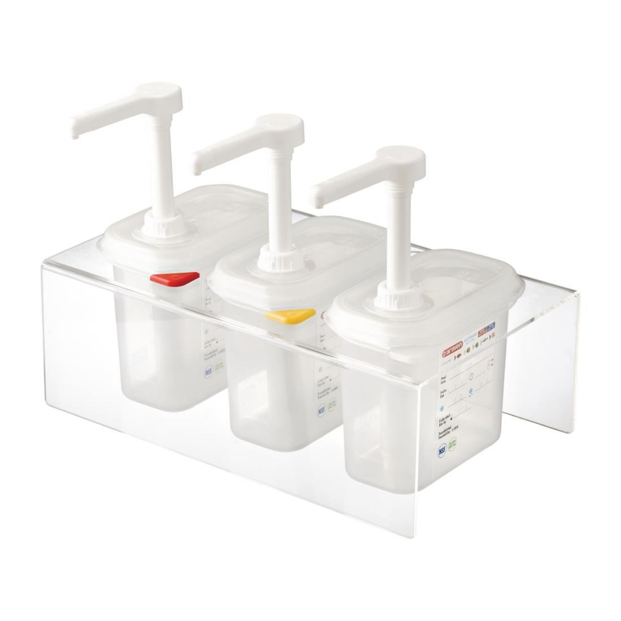 Picture of Araven Sauce Dispensers with Pump GN 1/9 Transparent 1.5Ltr (3 pack) - CR823