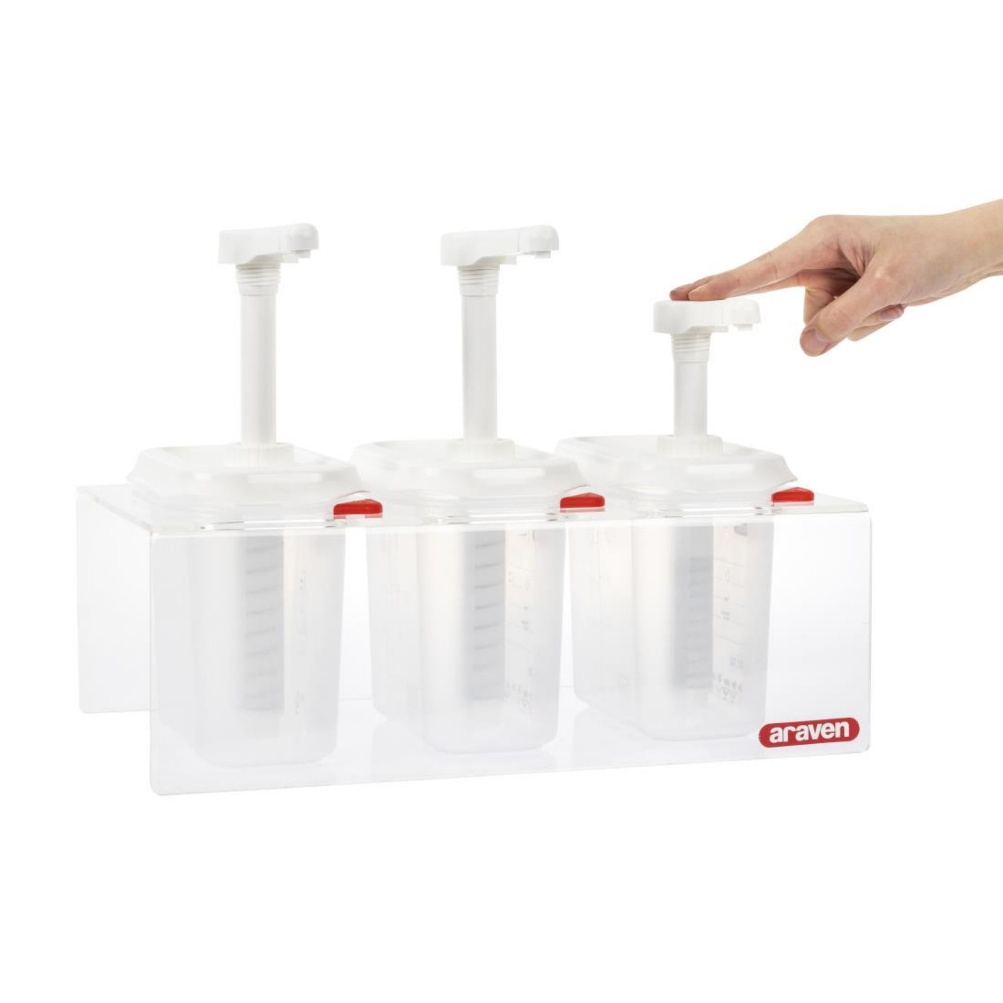 Picture of Araven Sauce Dispensers with Pump GN 1/9 Transparent 1.5Ltr (3 pack)