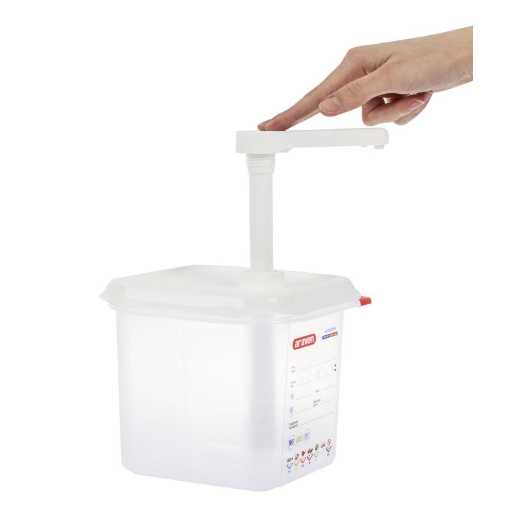 Picture of Araven Sauce Dispenser with Pump GN 1/6 Transparent 2.6Ltr