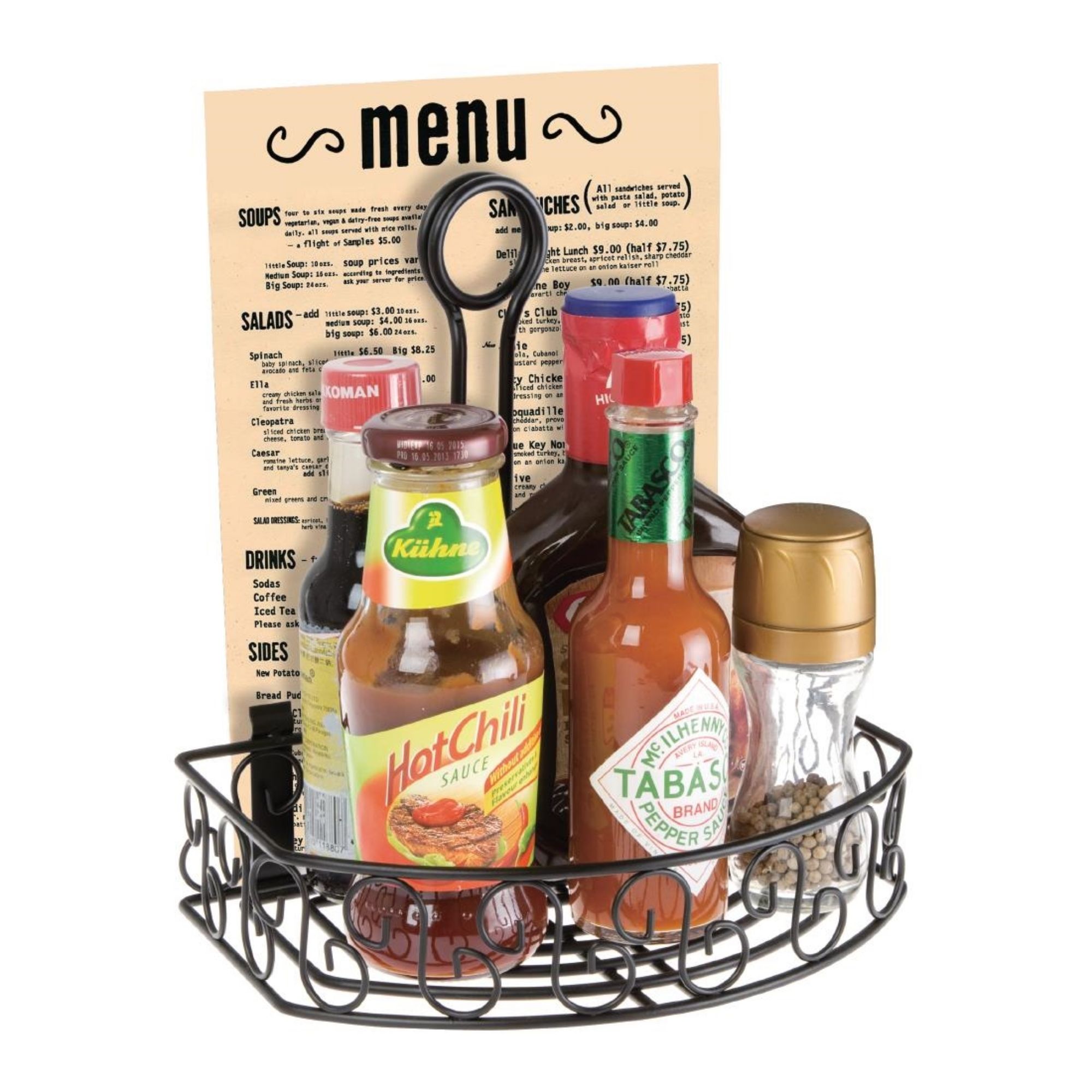 Picture of Olympia Wire Condiment Holder With Menu Clip