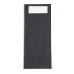 Picture of Europochette Black Cutlery Pouch with White Napkin (Pack of 500) - CK236