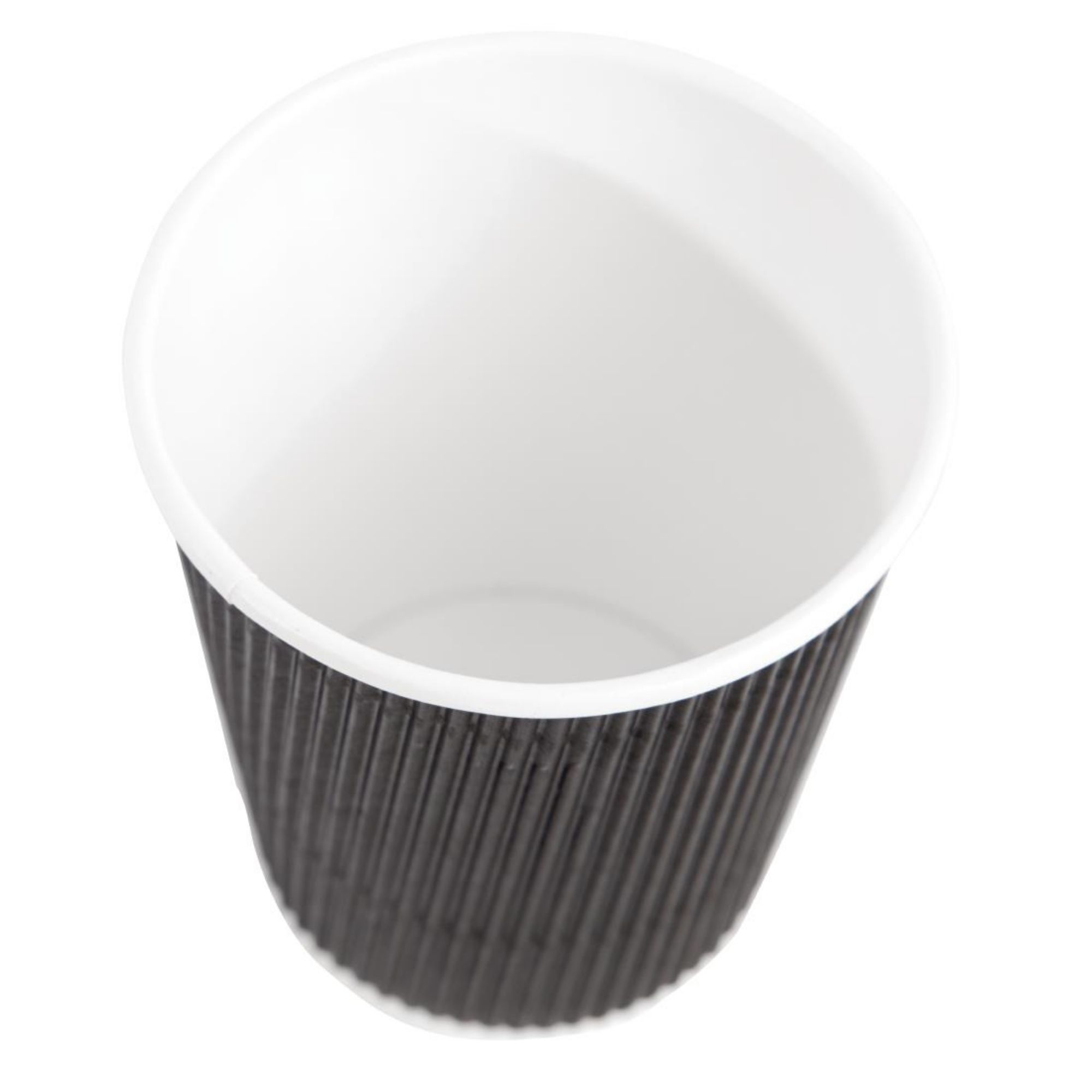 Picture of Fiesta Recyclable Coffee Cups Ripple Wall Black 225ml / 8oz (Pack of 500)