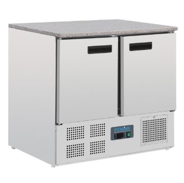 Picture of Polar G-Series Double Door Counter Fridge with Granite Work Top 240Ltr