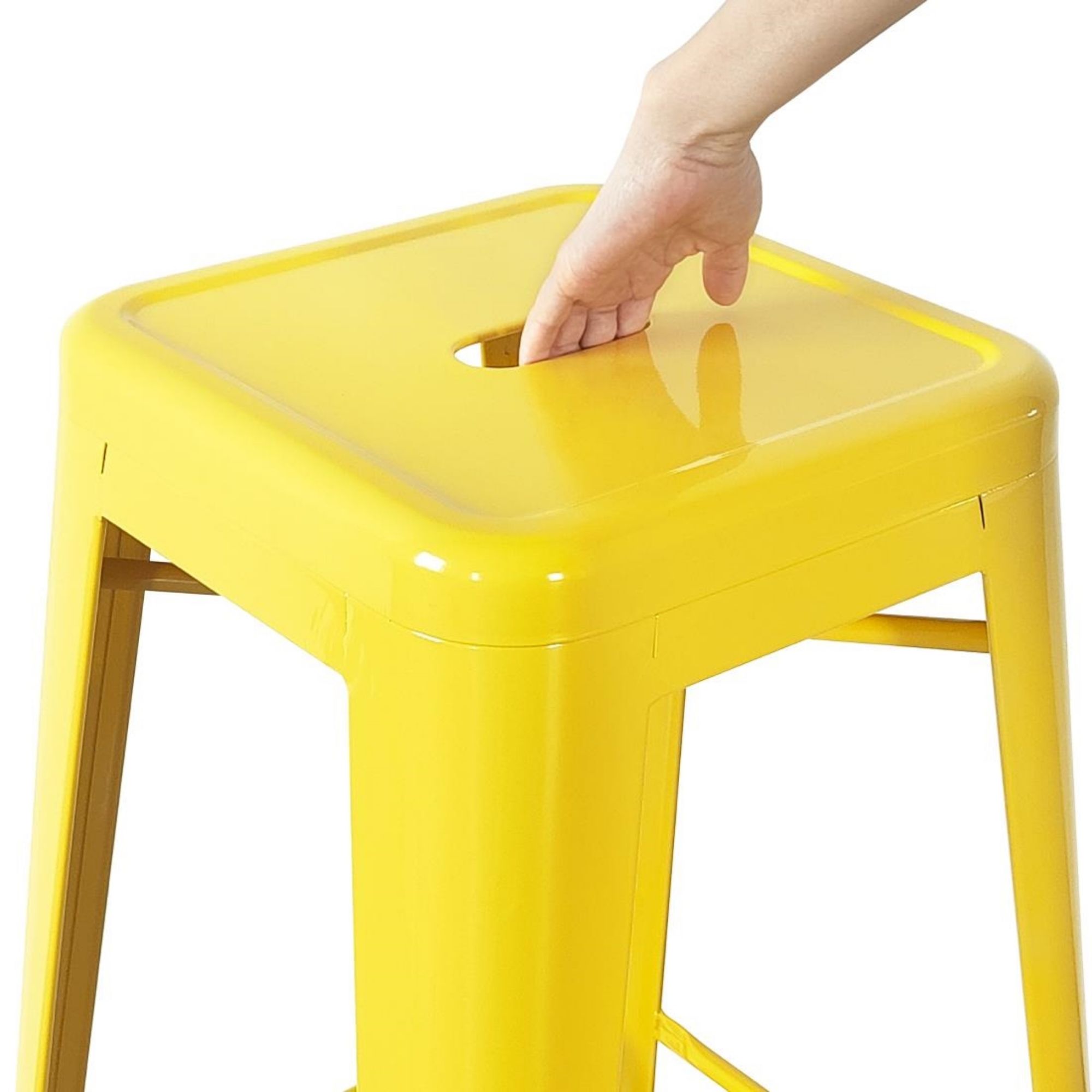 Picture of Bolero Bistro Yellow Steel High Stool (Pack of 4)