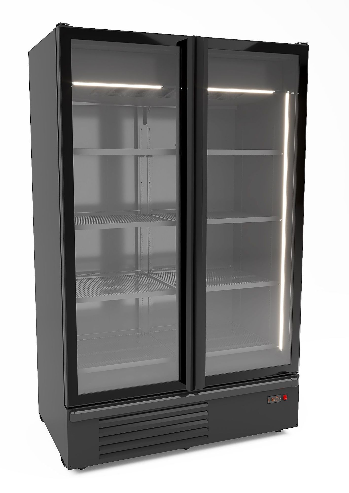 Picture of CombiSteel Refrigerator 2 Glass Doors Black 1200L - 7072.1110