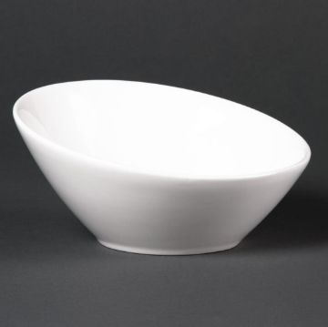 Picture of Olympia Lumina Oval Sloping Bowls White 148mm (6 pack)