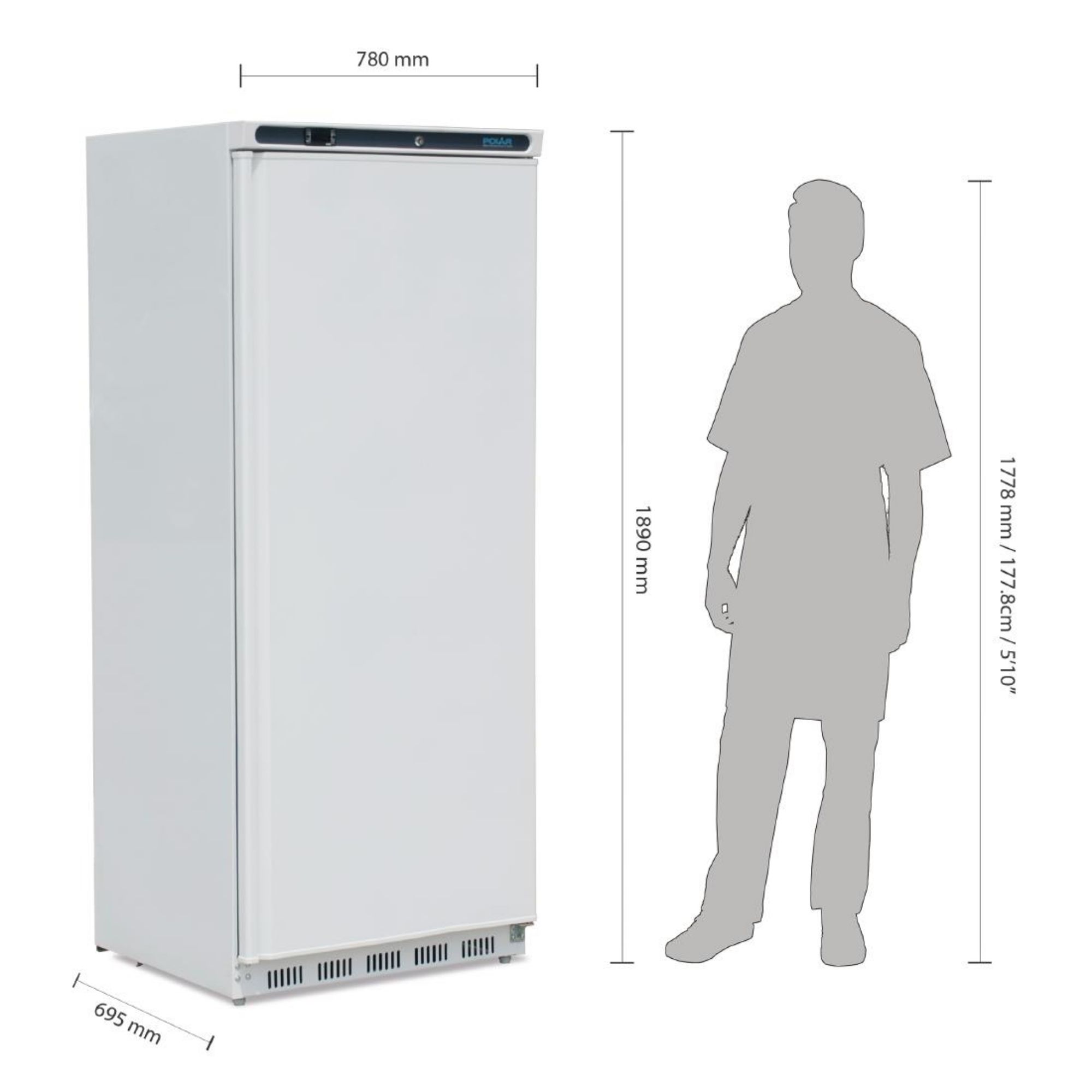 Picture of Polar C-Series Upright Fridge White 600Ltr