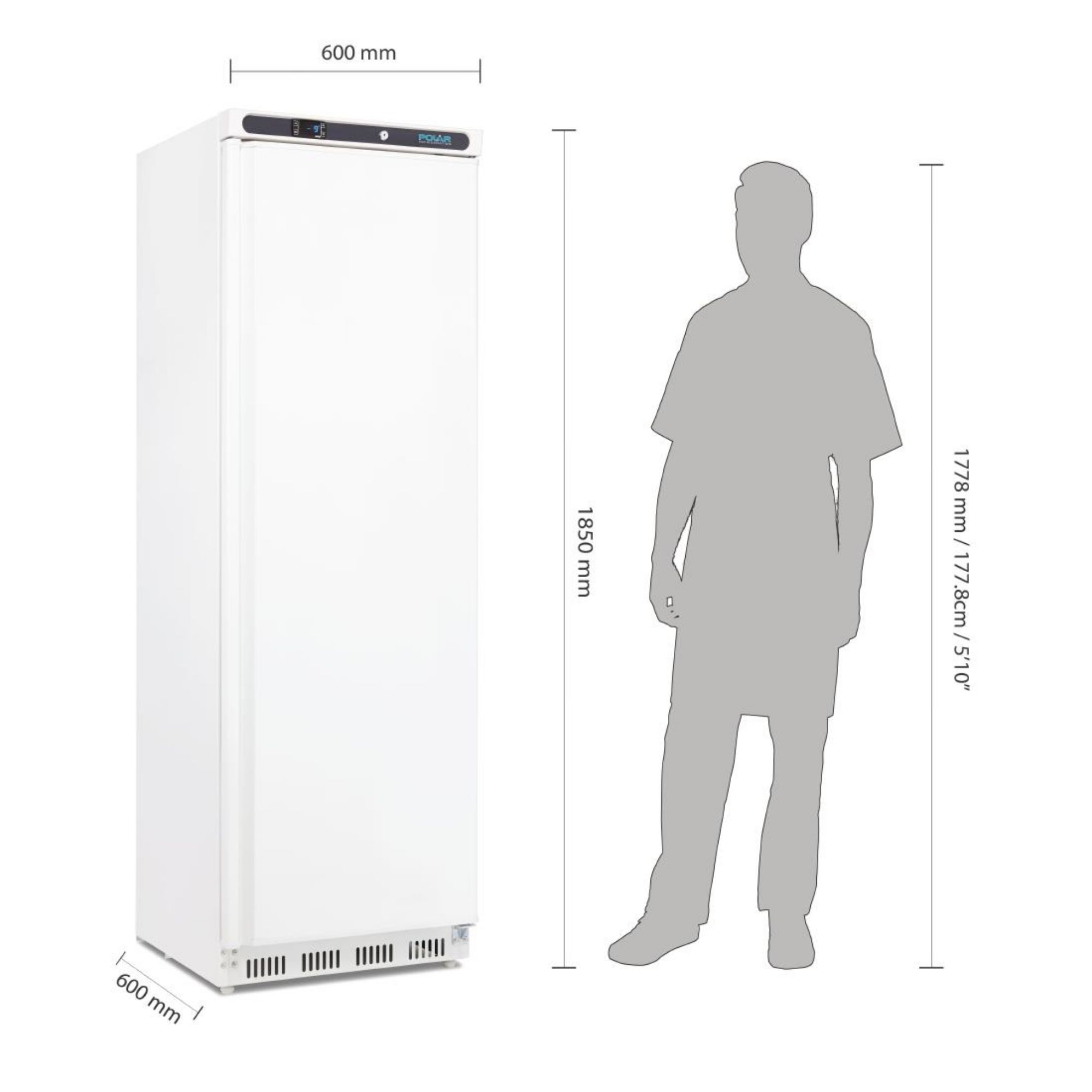 Picture of Polar C-Series Upright Freezer White 365Ltr