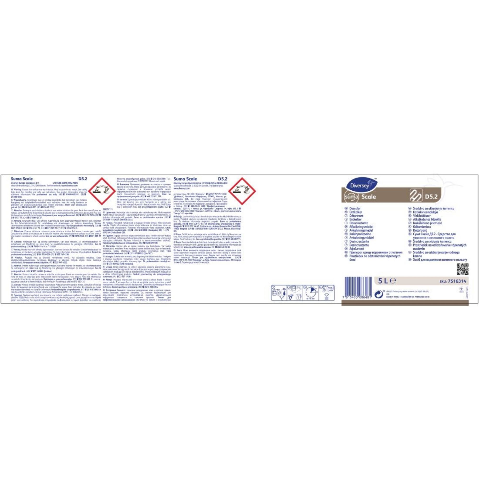 Picture of Suma Scale D5.2 Descaler Concentrate 5Ltr (2 Pack)
