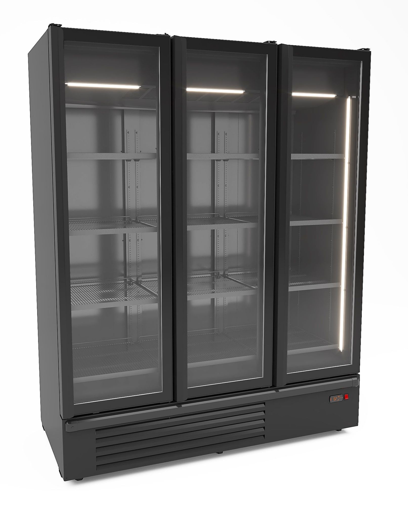 Picture of CombiSteel Refrigerator 3 Glass Door Black 1555L - 7072.1120