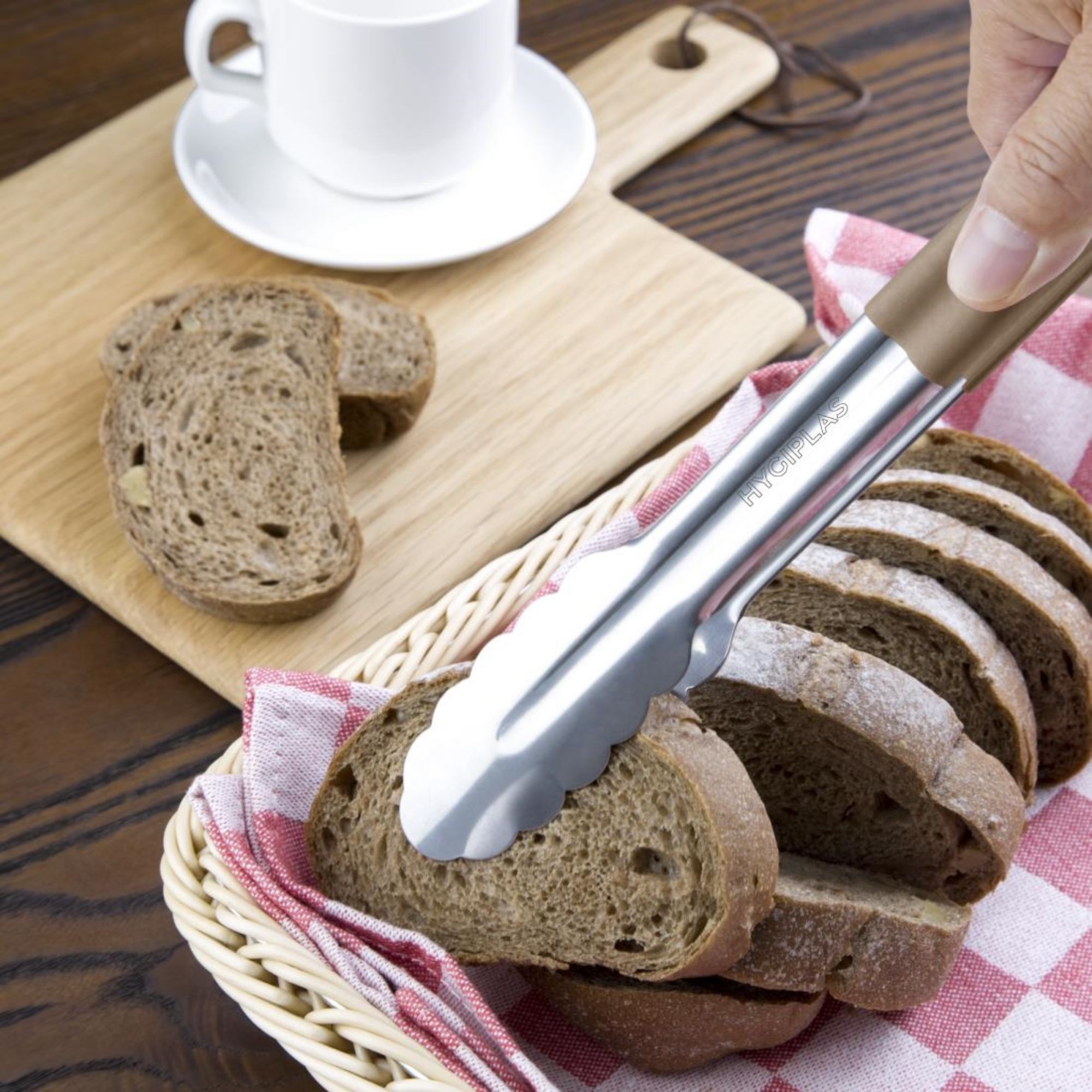 Picture of Hygiplas Colour Coded Brown Serving Tongs 300mm