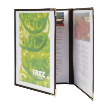 Picture of Securit Crystal Double Sided Menu Cover A4 Triple (3 pack)
