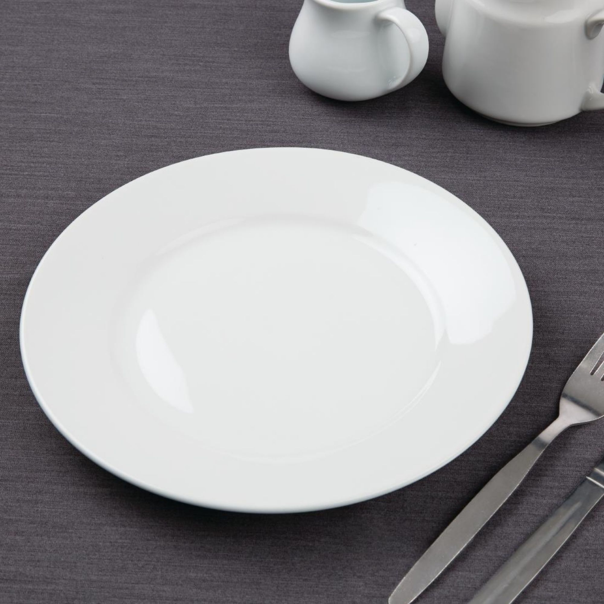 Picture of Olympia Athena Wide Rimmed Plates White 254mm (Pack of 12)