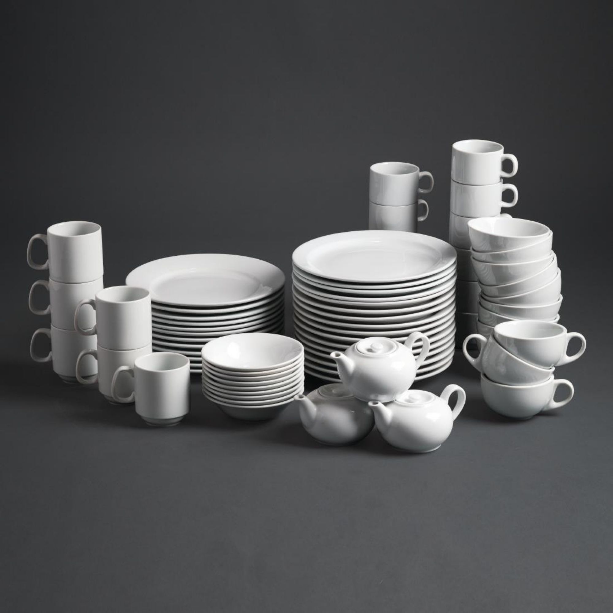 Picture of Olympia Whiteware Stacking Tea Cups 7oz 200ml (Pack of 12)