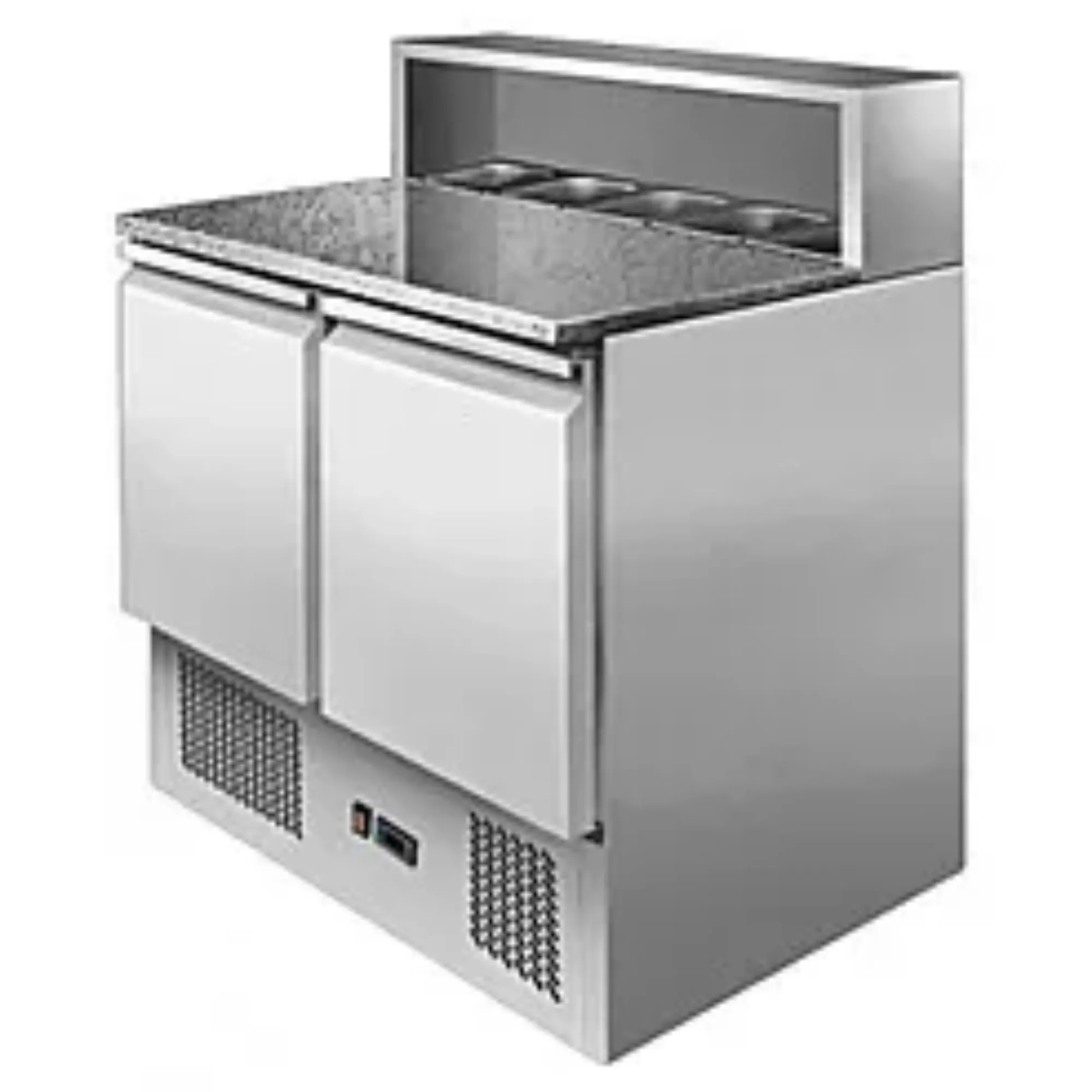 Picture of Ice-A-Cool ICE3831GR 2 Door Marble Top Saladette Prep Counter 300 Litres - ICE3831GR