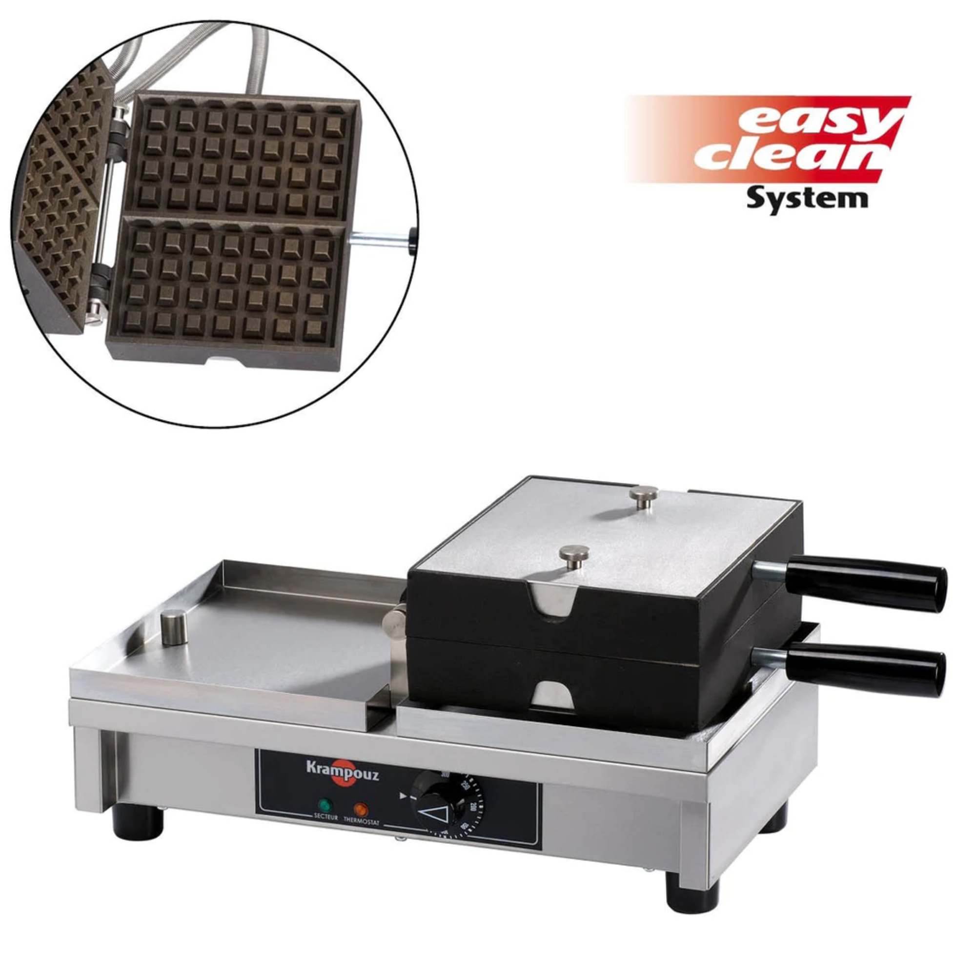 Picture of KRAMPOUZ WECAHA - Single LIEGE 4x7 waffle maker 180' left to right swiveling Krampouz - WECAHA