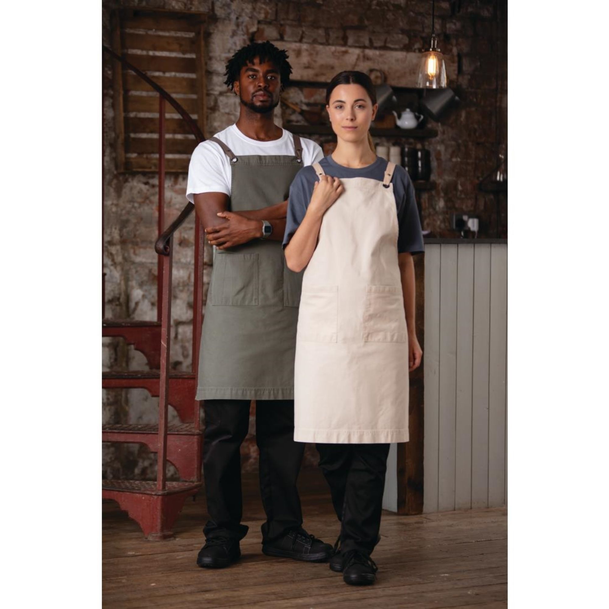 Picture of Southside Cotton Canvas Bib Apron Khaki