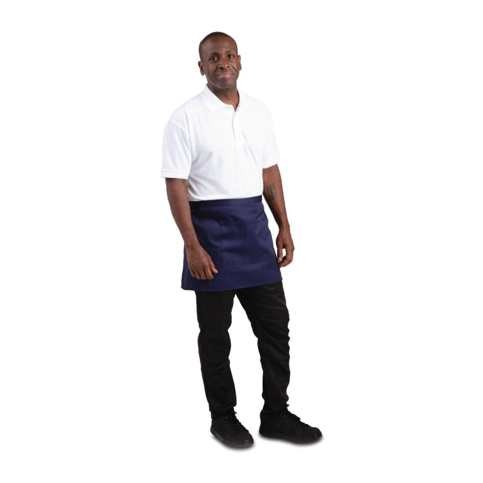 Picture of Whites Short Bistro Apron Navy Blue